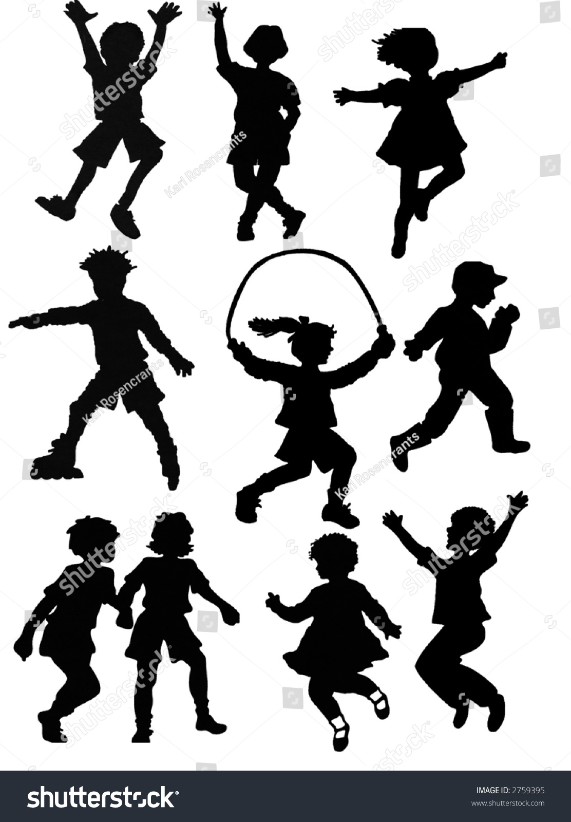 Silhouette Kids Playing Sports Stock Illustration 2759395 - Shutterstock