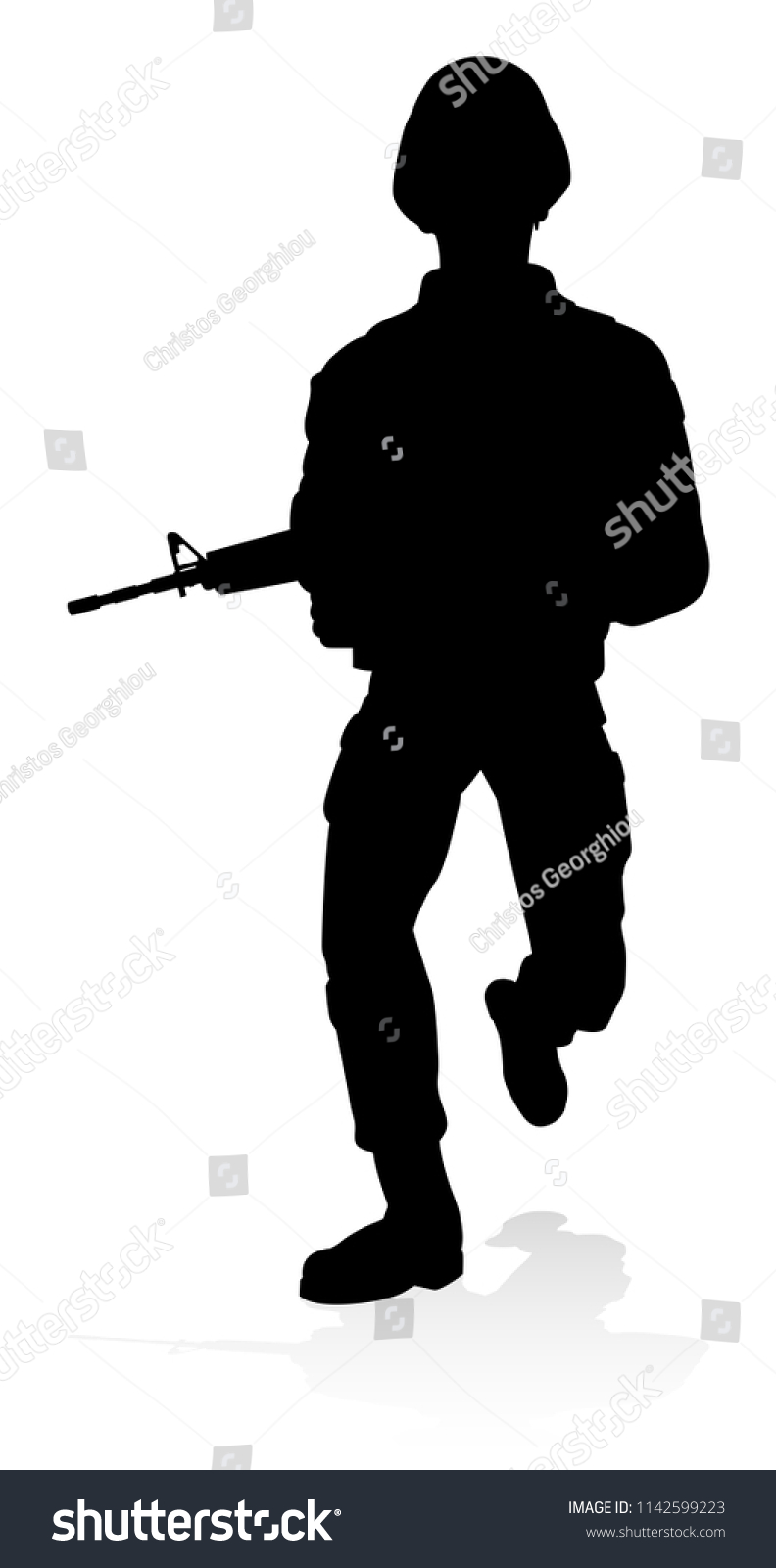 Silhouette Military Armed Forces Army Soldier Stock Illustration 1142599223