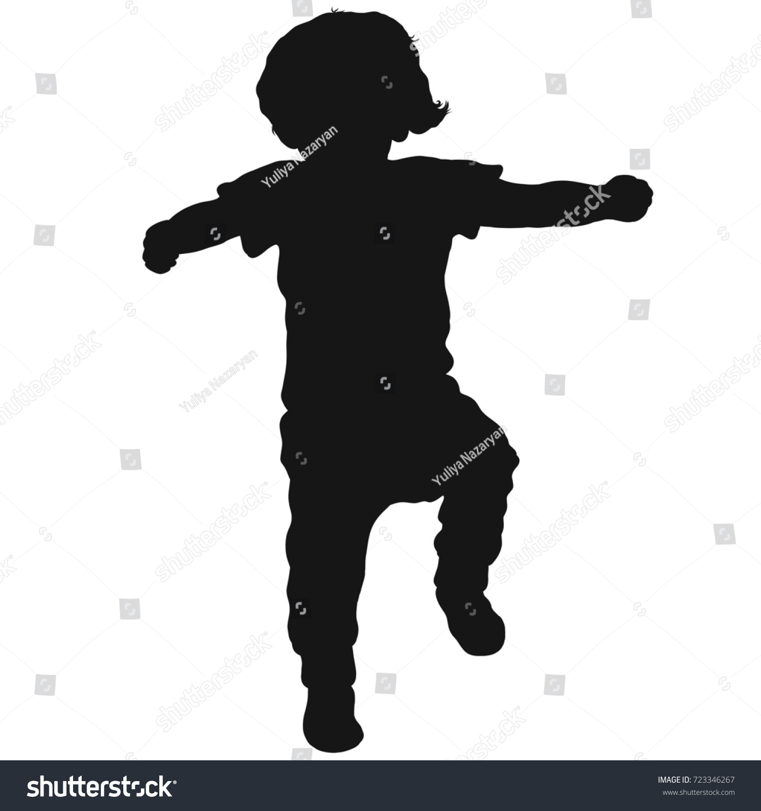 Silhouette Bouncing Kid Stock Illustration 723346267 | Shutterstock