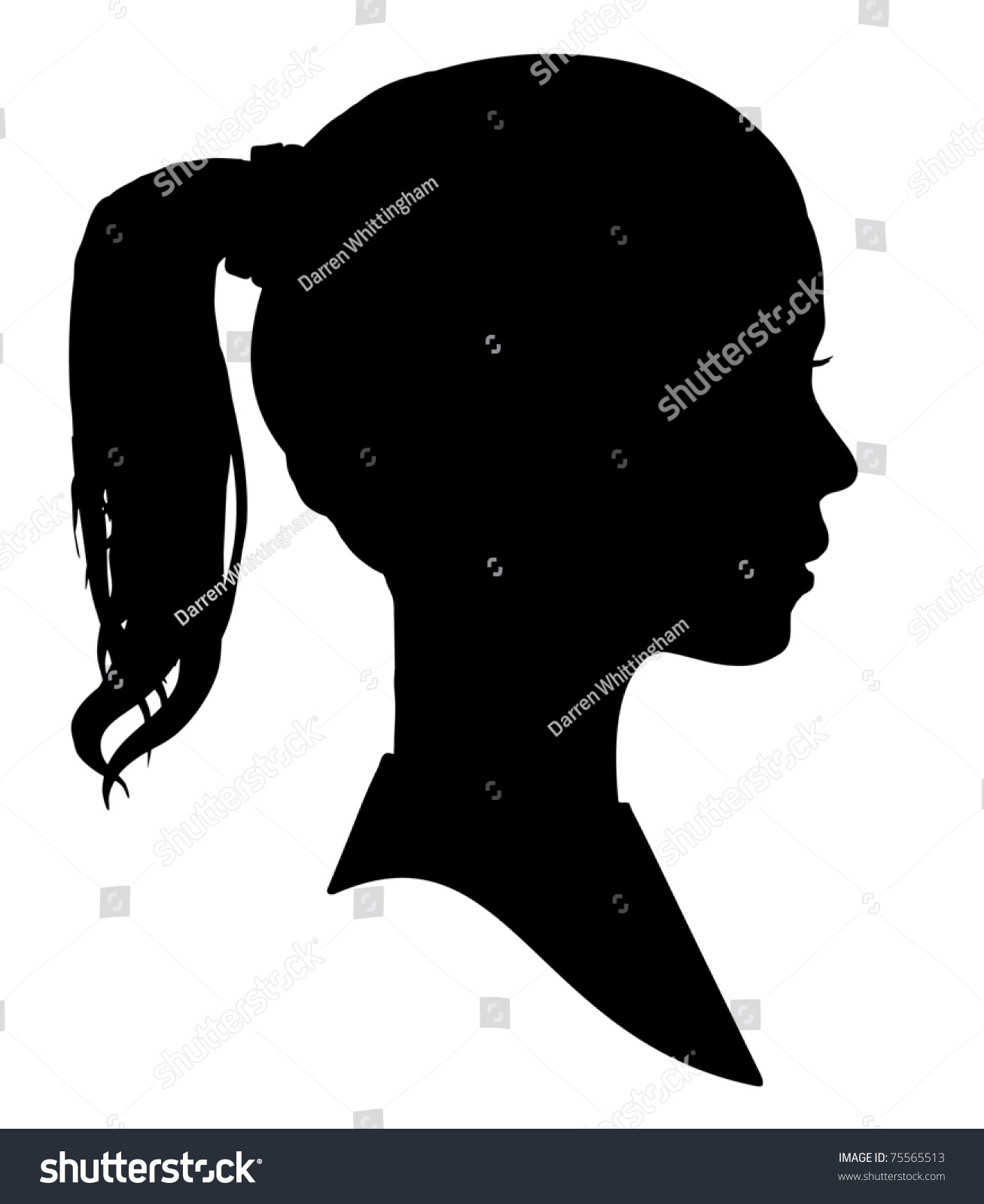 Silhouette Girls Head Stock Illustration 75565513 - Shutterstock