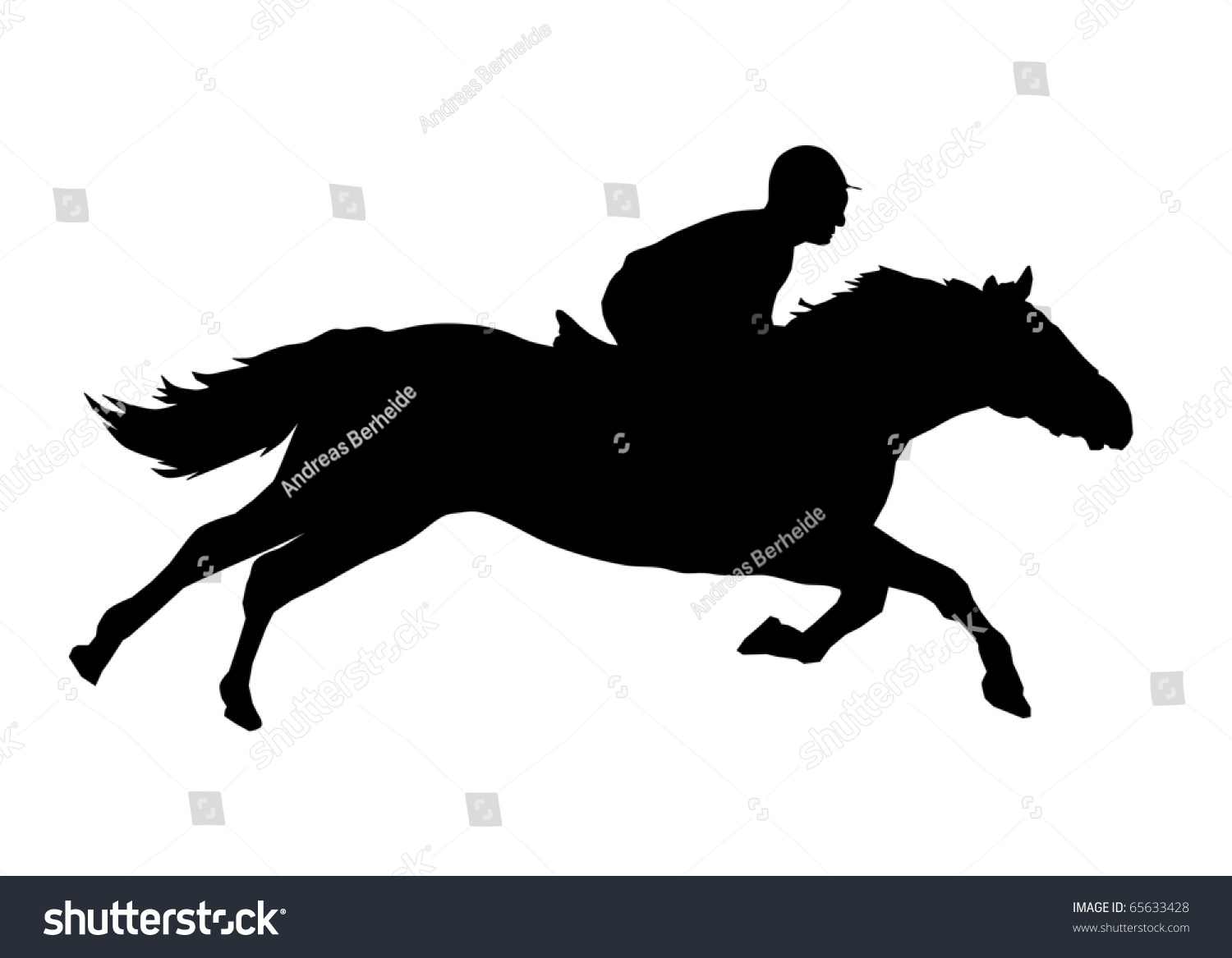 Silhouette Jockey Stock Illustration 65633428 | Shutterstock