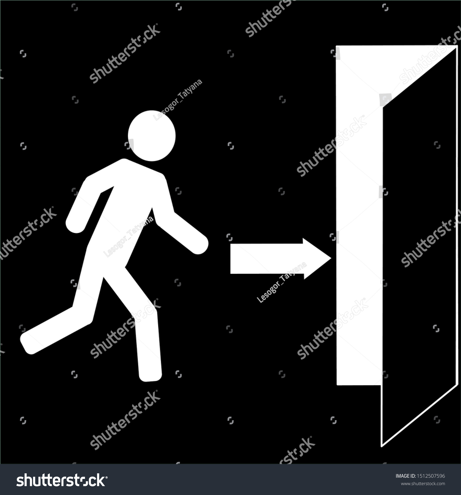Silhouette Man Running Emergency Exit Emergency Stock Illustration ...