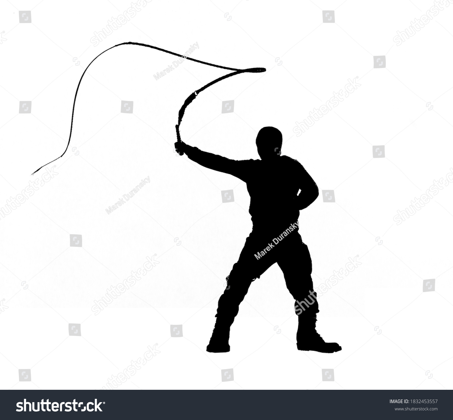 Silhouette Whipping Man Stock Photo (Edit Now) 1832453557