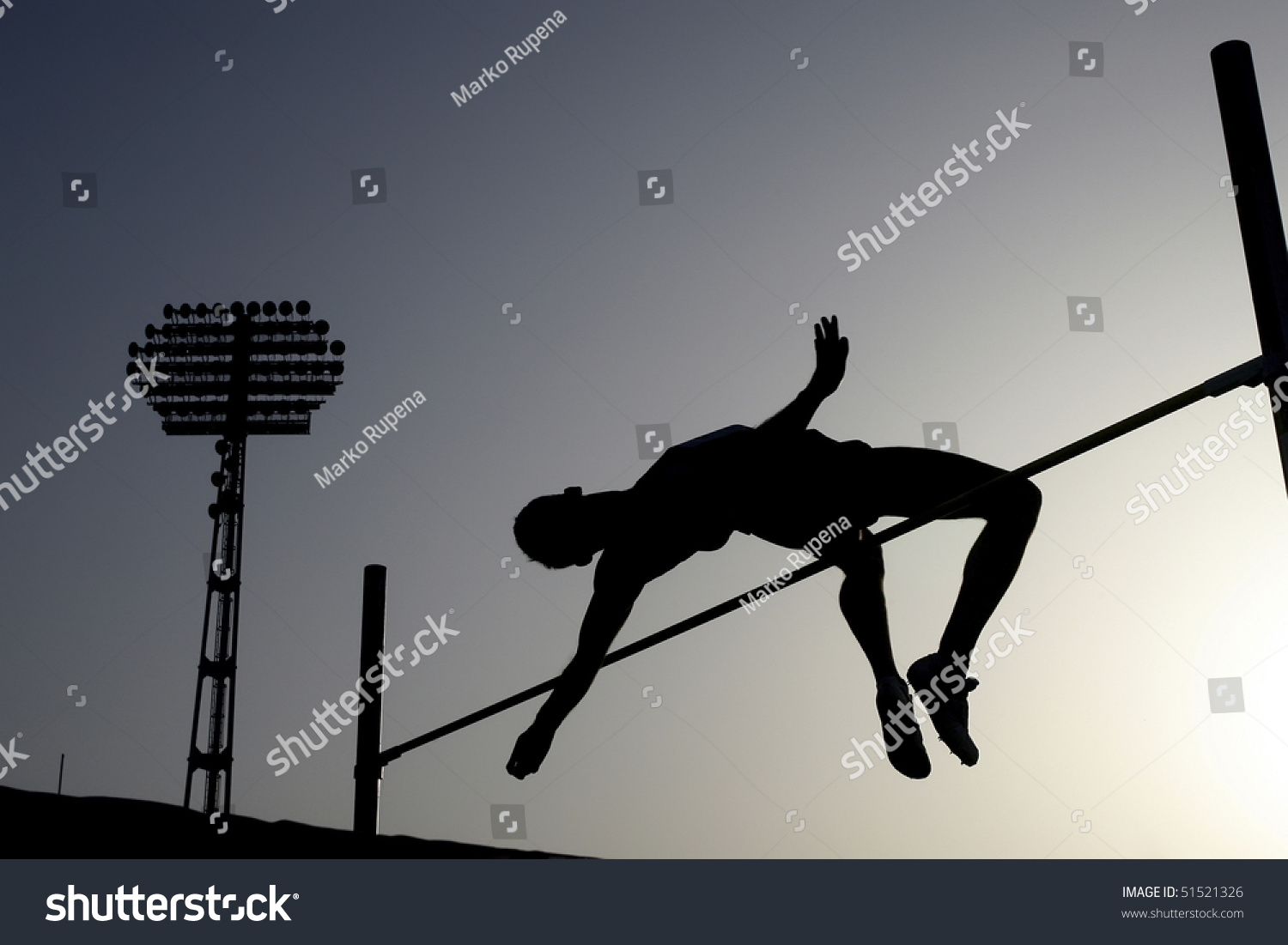 Silhouette Athlete Competing Pole Vault Stock Photo (Edit Now) 51521326