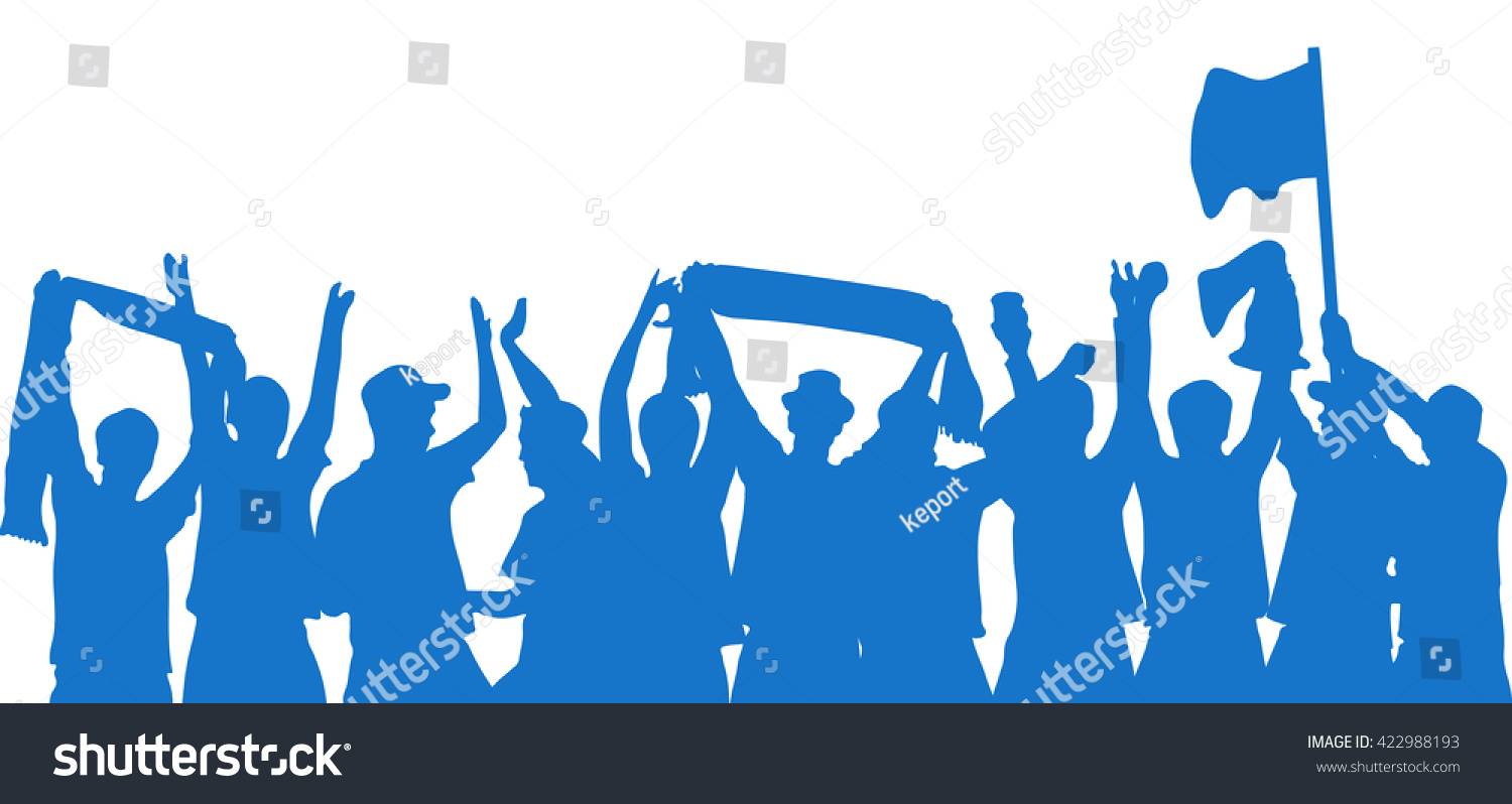 Silhouette Blue Cheering Fans Stock Illustration 422988193 | Shutterstock