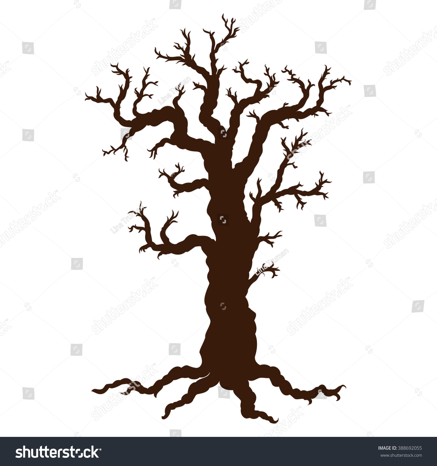 Silhouette Of Halloween Tree. Stock Photo 388692055 : Shutterstock