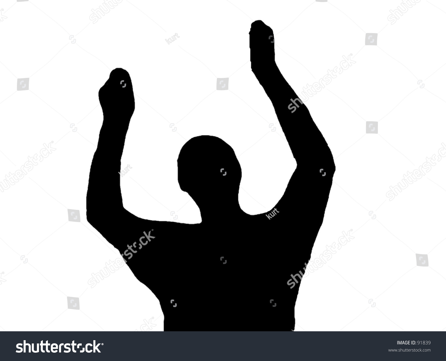 Silhouette Of Man Holding Arms In The Air Stock Photo 91839 : Shutterstock