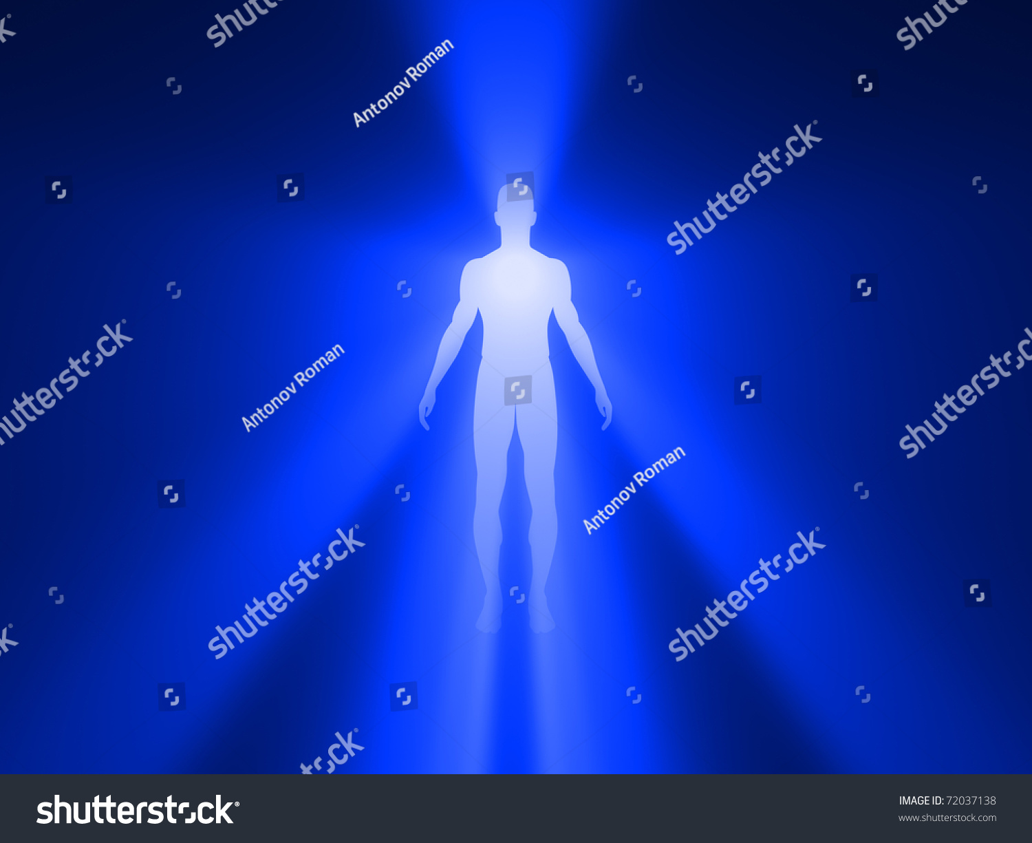 Silhouette Of Man Radiating Light Stock Photo 72037138 : Shutterstock