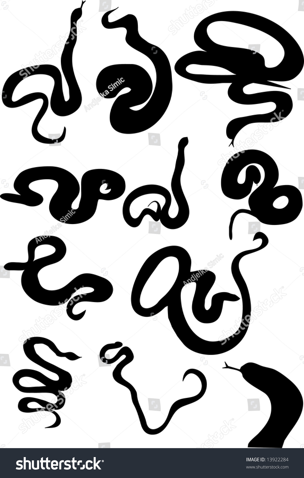 Silhouette Of Snake Illustration - 13922284 : Shutterstock