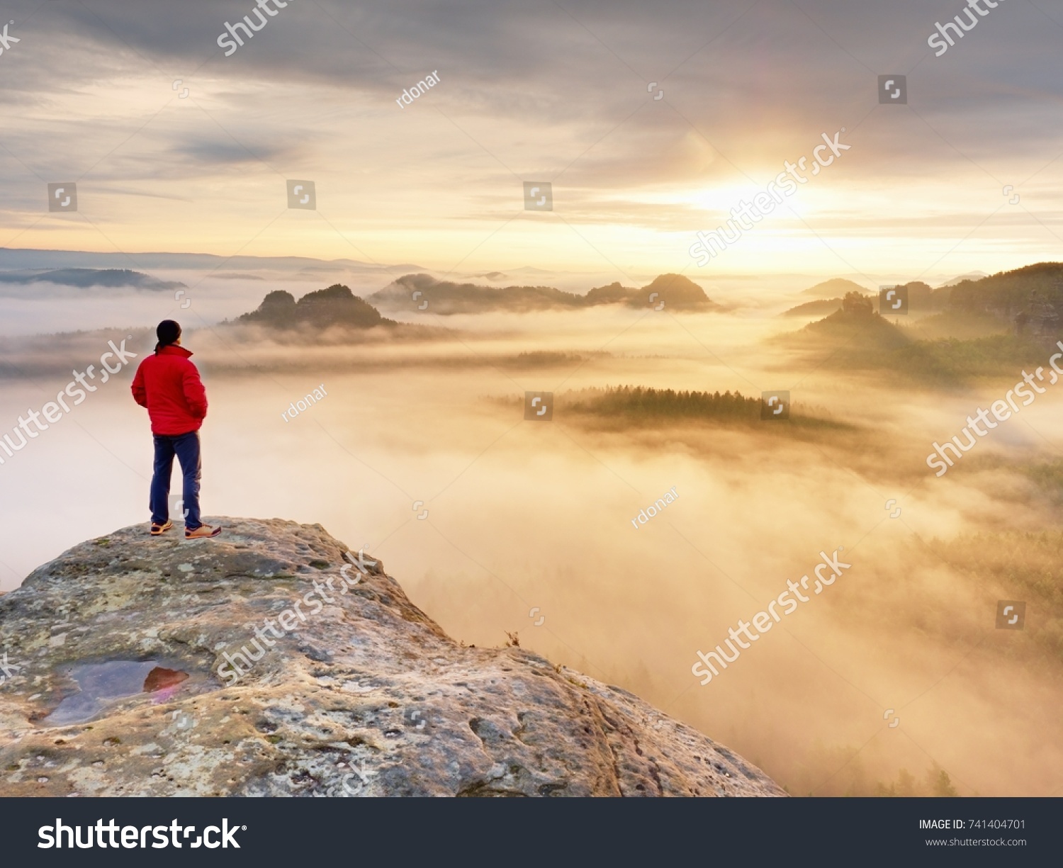 Silhouette Young Confident Powerful Man Standing Stock Photo 741404701 ...