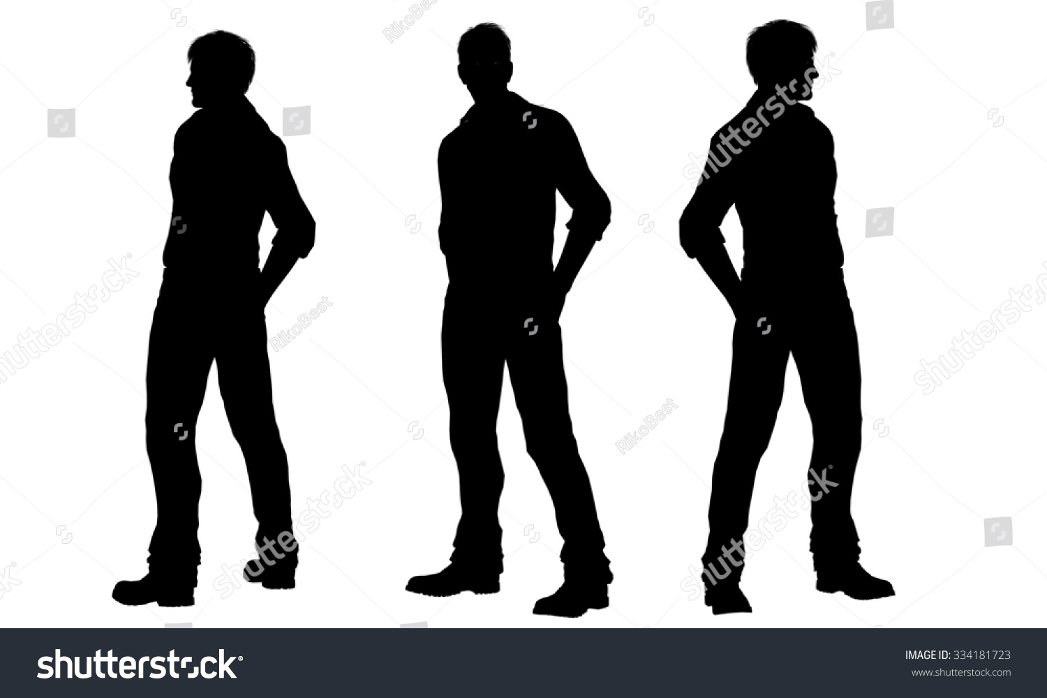 Silhouettes Of A Men Stock Photo 334181723 : Shutterstock