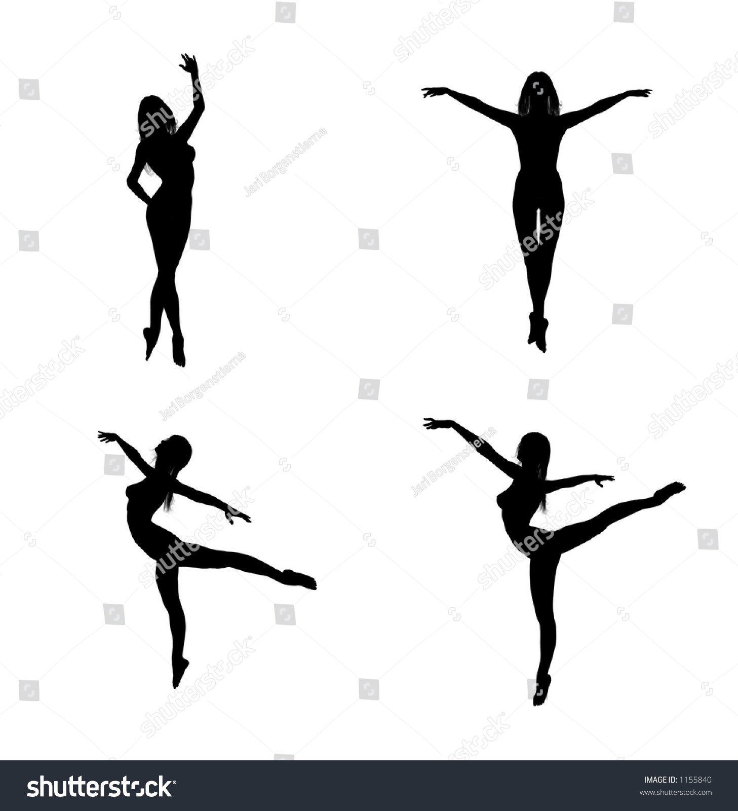 Silhouettes Woman Ballet Poses Stock Illustration 1155840 - Shutterstock