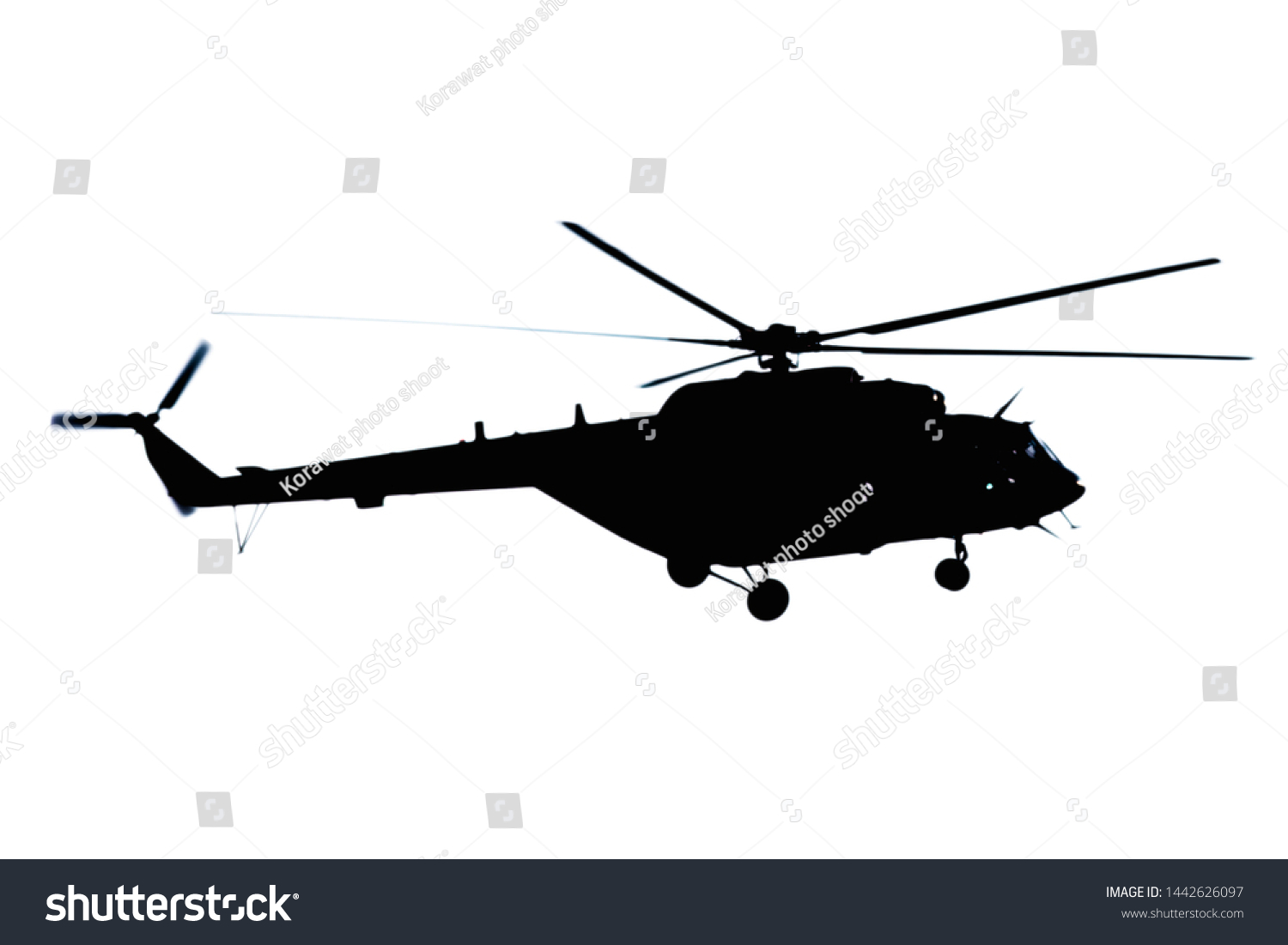 Silhouettes Military Helicopters That Patrolling Dangerous Stock Photo ...