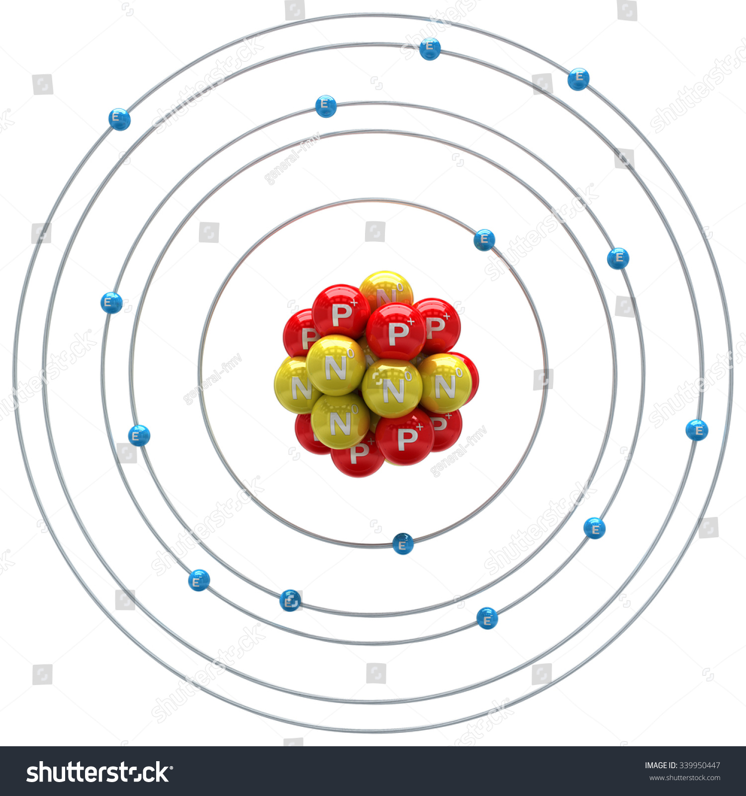  Silicium  Atom On White Background Stock Illustration 