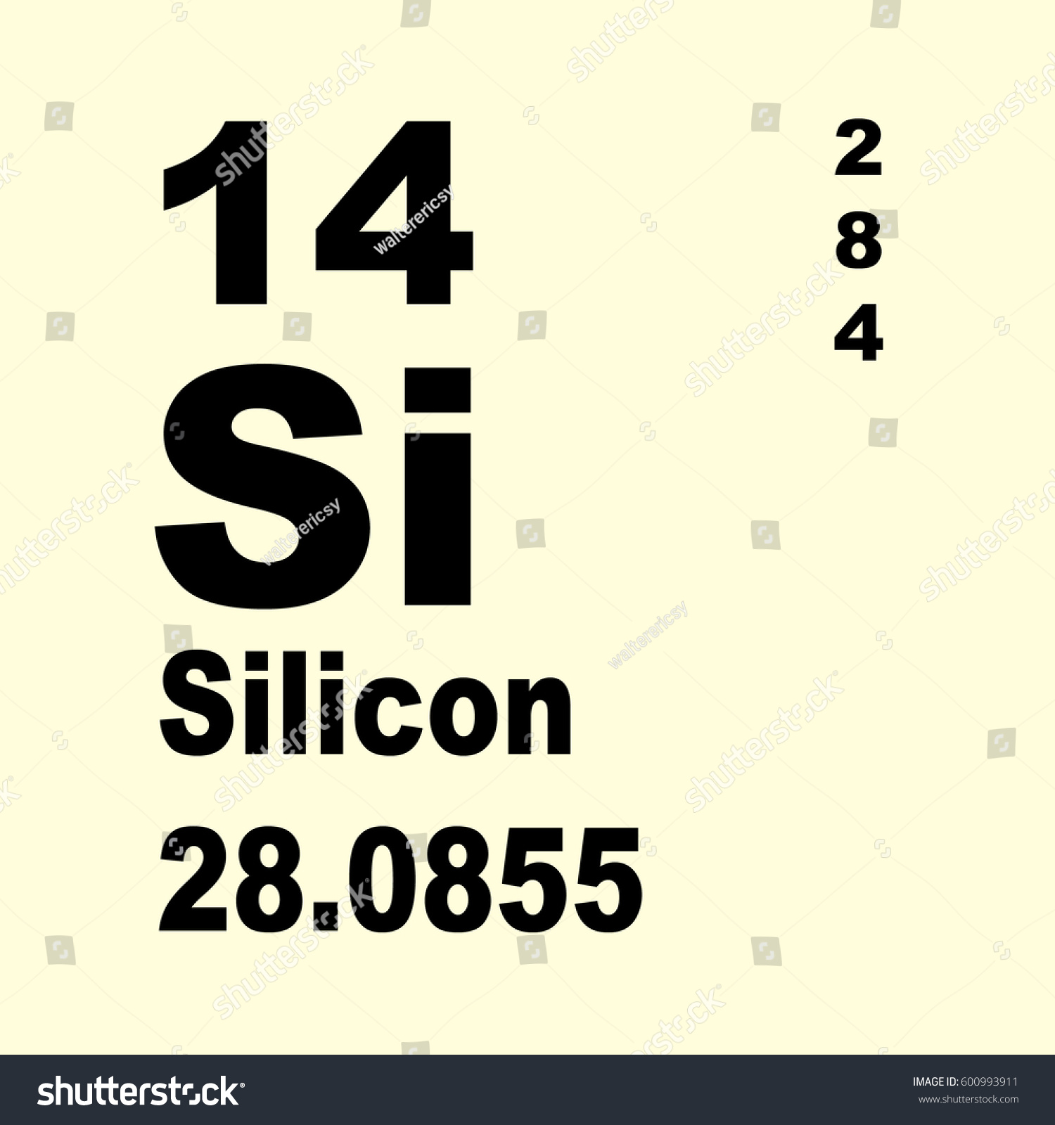 Silicon Periodic Table Elements Stock Illustration 600993911 Shutterstock 3486