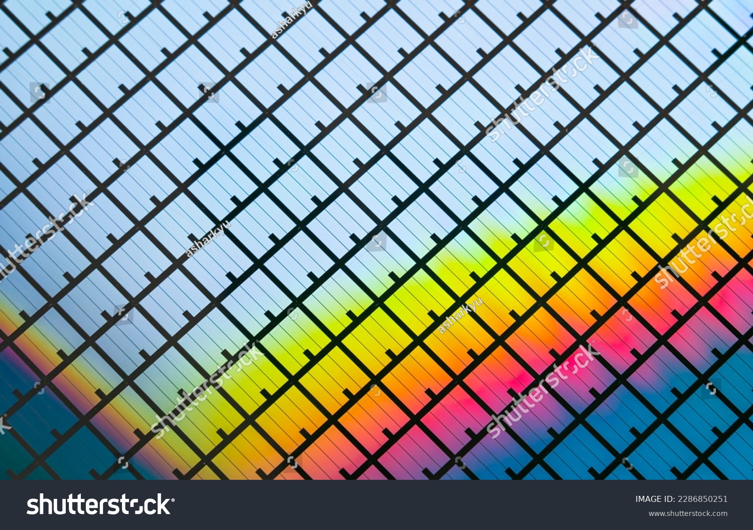  Light Blue Classic  Template Design Featuring Silicon Wafers with Microchips