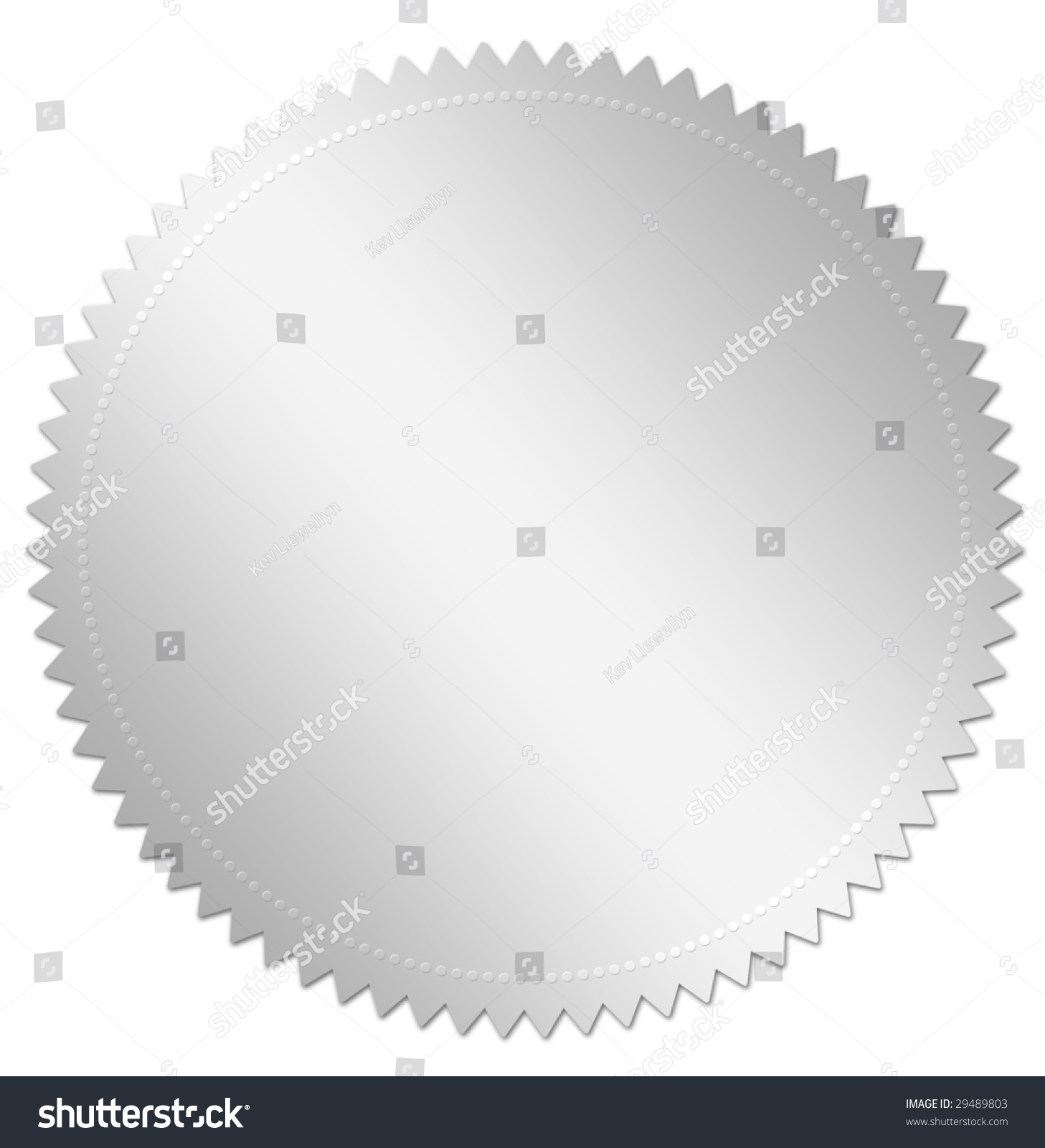 Silver Award Seal Or Medal Illustration. Isolated On White With Copy ...