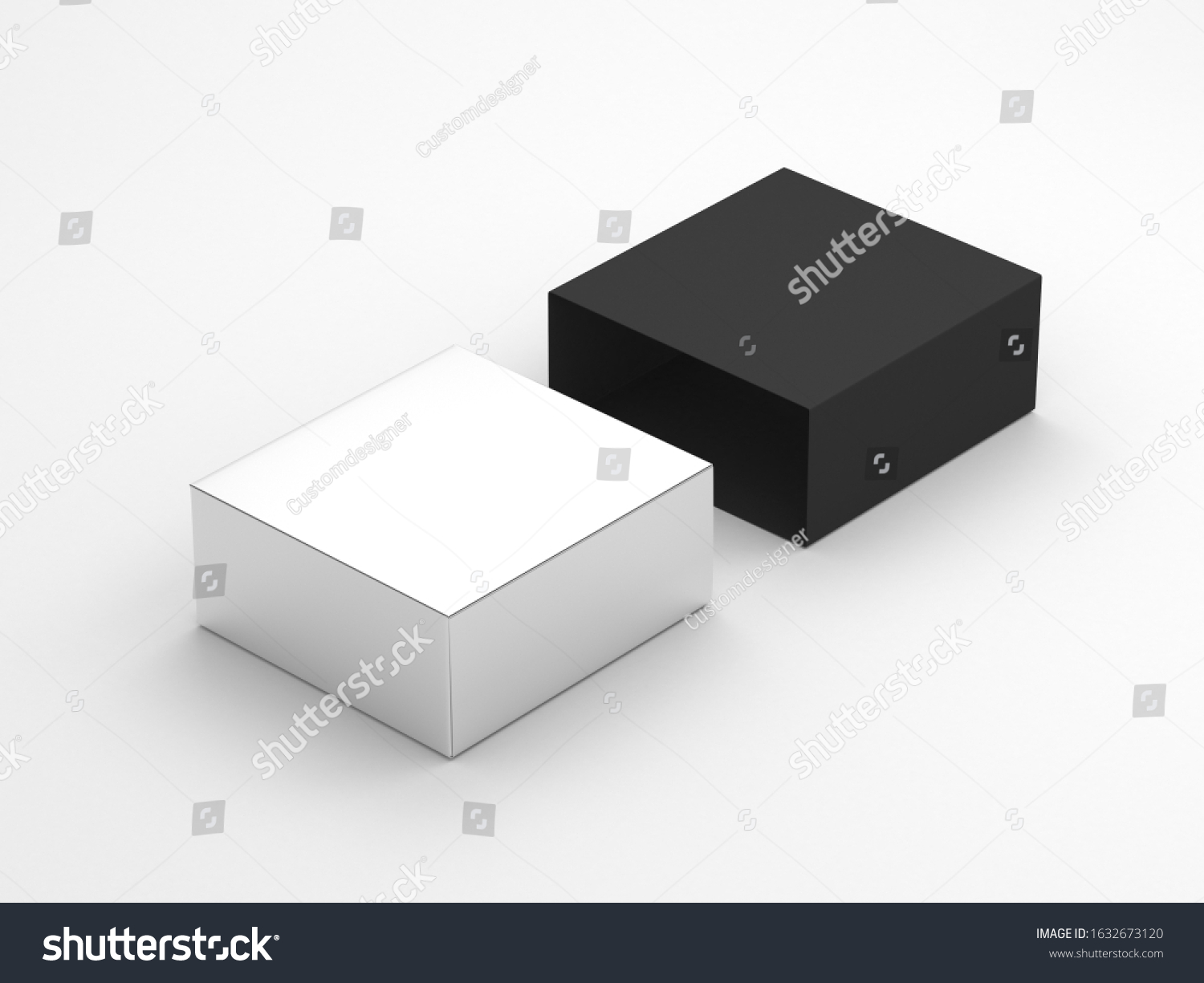 Download Silver Cardboard Gift Box Mockup Black Stock Illustration 1632673120