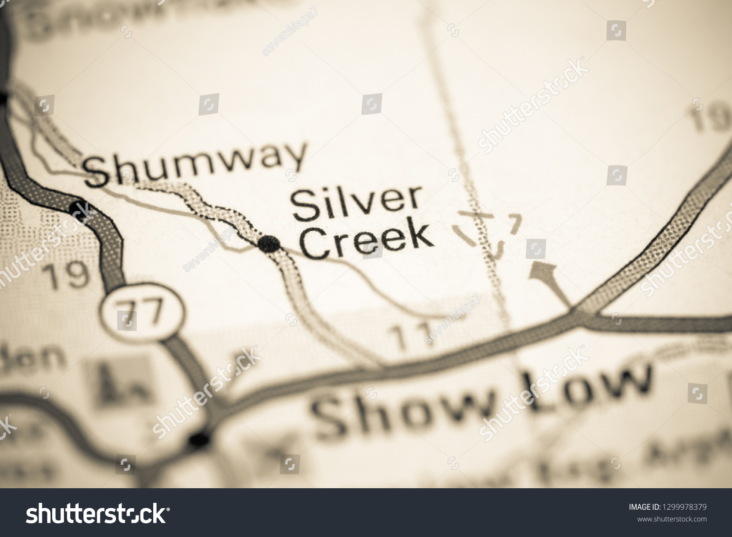 Silver Creek Arizona Usa On Map Stock Photo Edit Now 1299978379