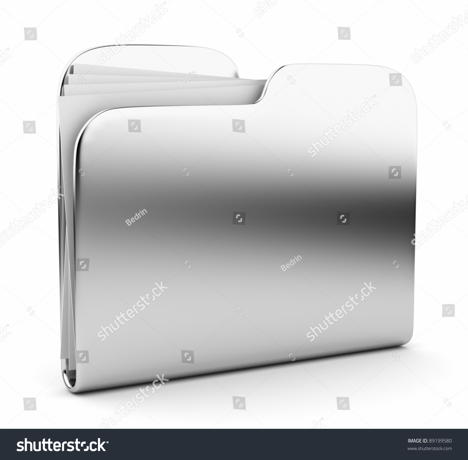 Silver Folder File 3d Icon Isolated Stock Illustration 89199580 ...