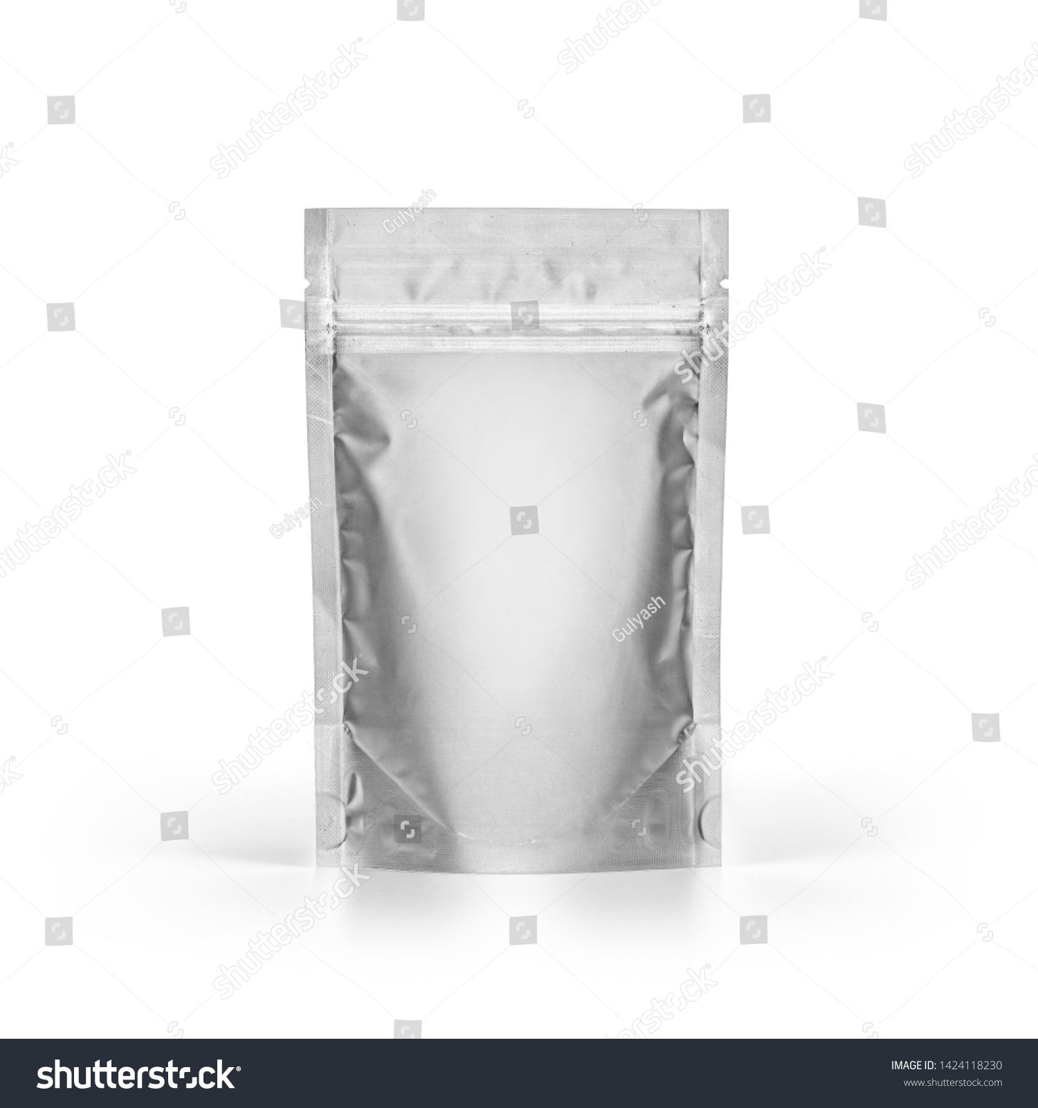 Download Silver Metallic Plastic Vacuum Sealed Pouch Stock Photo Edit Now 1424118230 Yellowimages Mockups