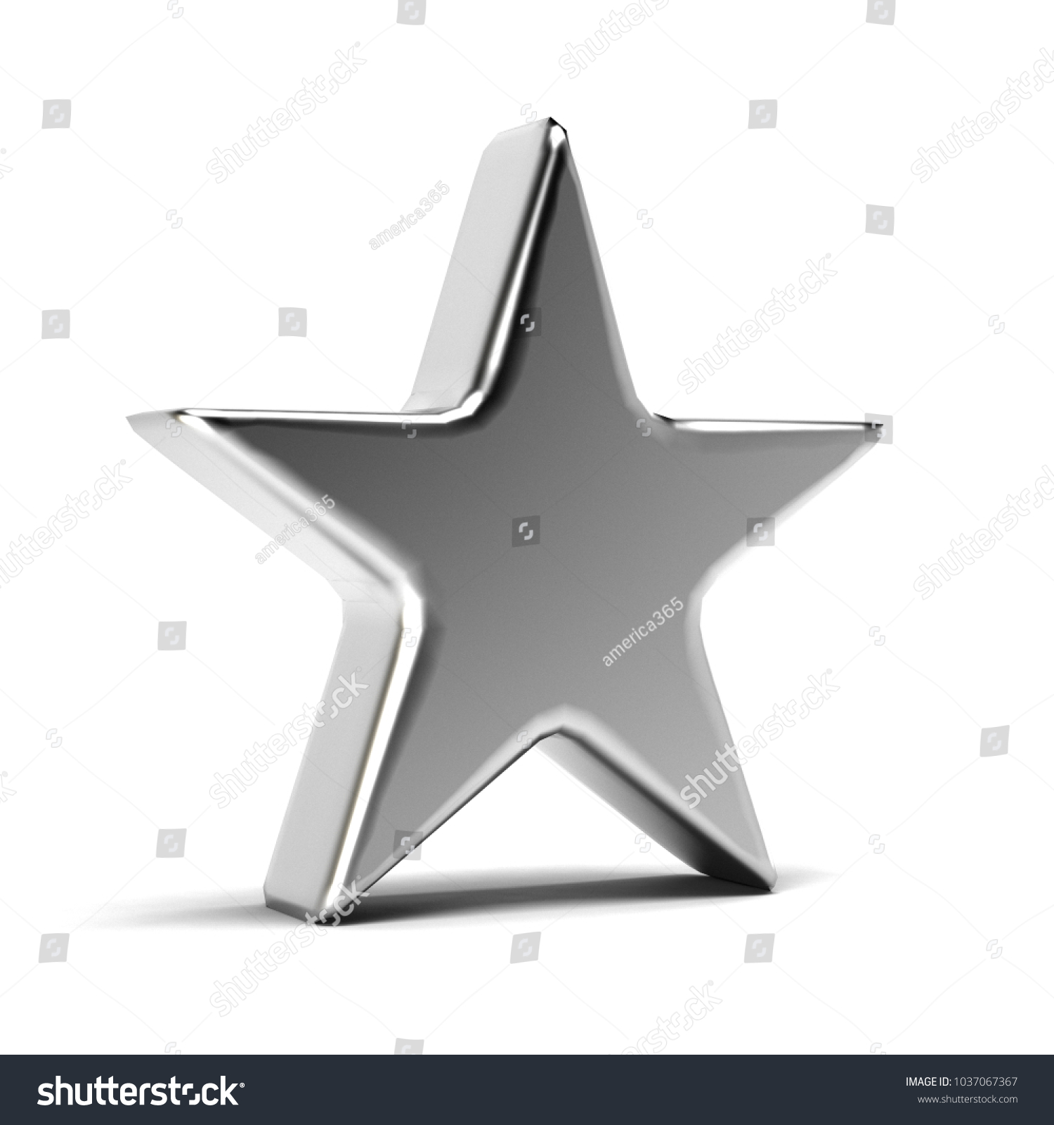 Silver Star Icon 3d Gold Render Stock Illustration 1037067367 ...