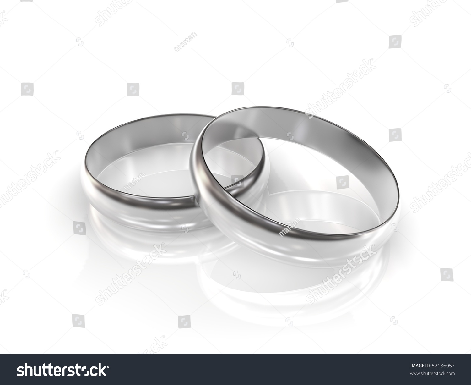 Silver Wedding Rings Stock Photo 52186057 : Shutterstock