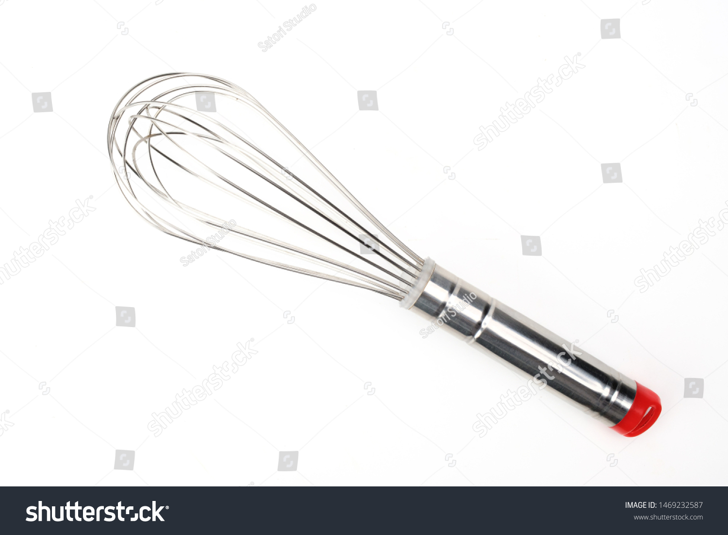 Silver Whisk Isolated On White Background Stock Photo 1469232587 ...