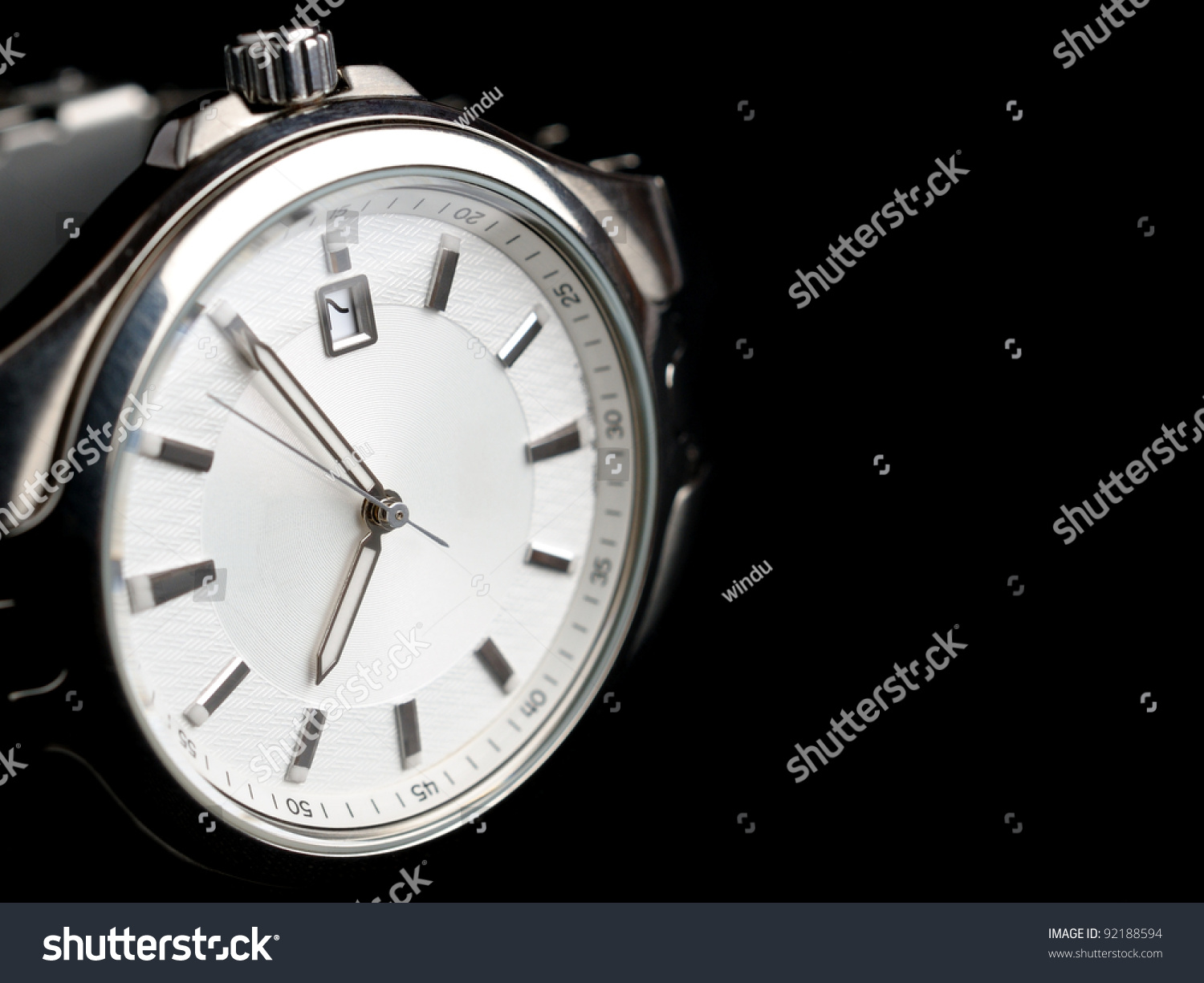 Silver Wrist Watch Isolated On Black Stock Photo 92188594 | Shutterstock