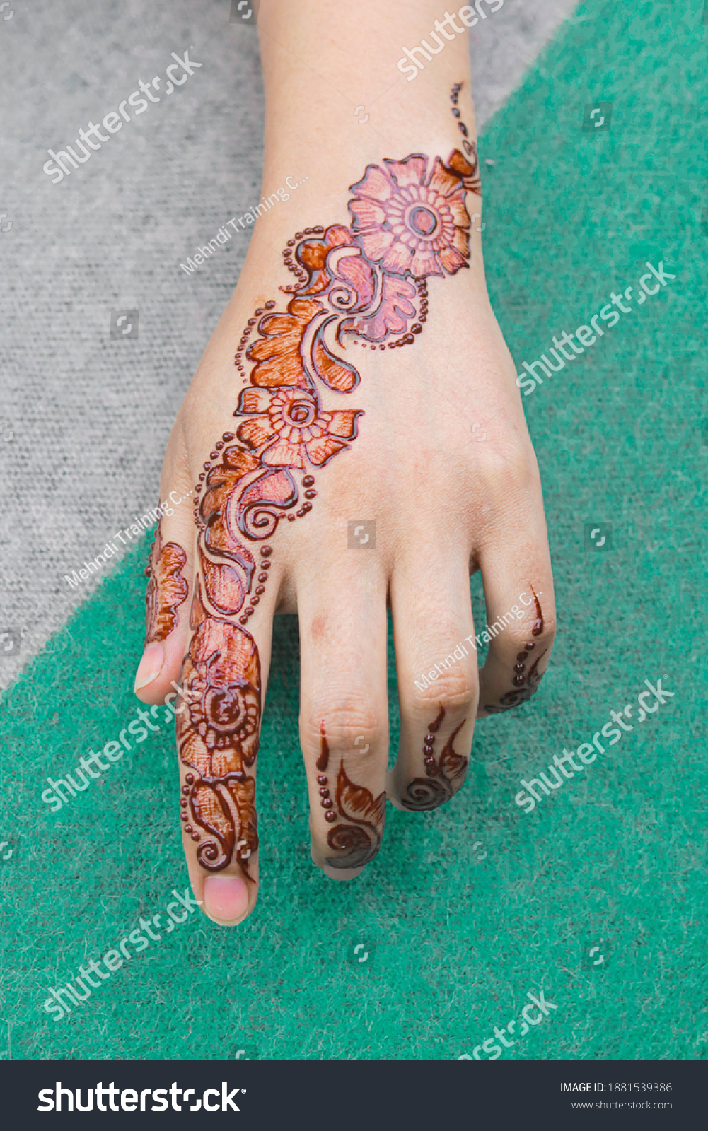 Simple Back Hand Mehndi Design On Stock Photo Edit Now