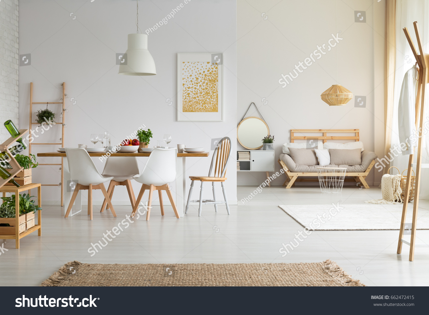 Simple Bright Dining Room Slow Life Stock Photo 662472415 Simple Bright Dining Room Slow Life Stock Photo 662472415