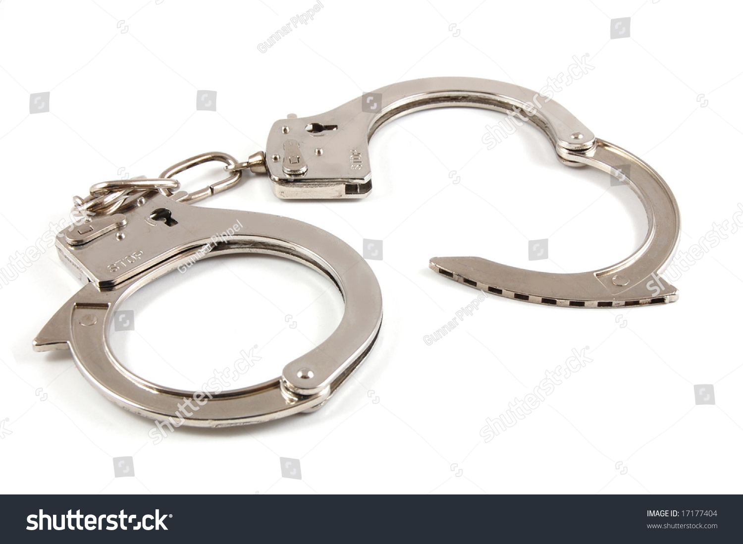 Simple Handcuff Isolated On White Background Stock Photo Edit Now