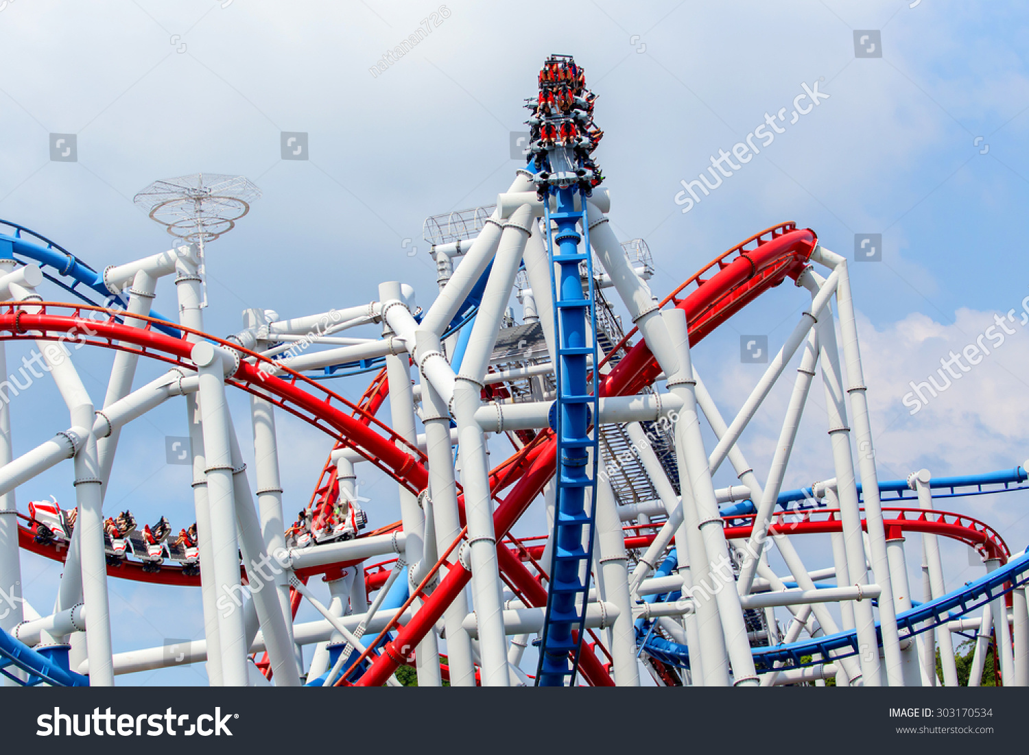 Stock Photo Singapore July Roller Coaster In Universal Studios Singapore At Singapore Resorts World 303170534 