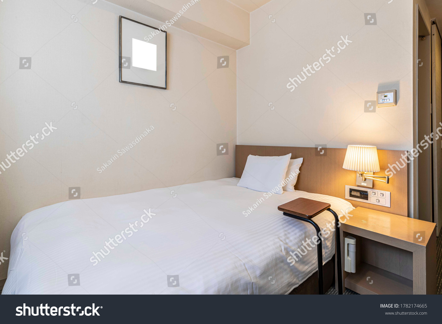 Single Bed Modern Small Bedroom Apartment Stock Photo (Edit Now) 1782174665