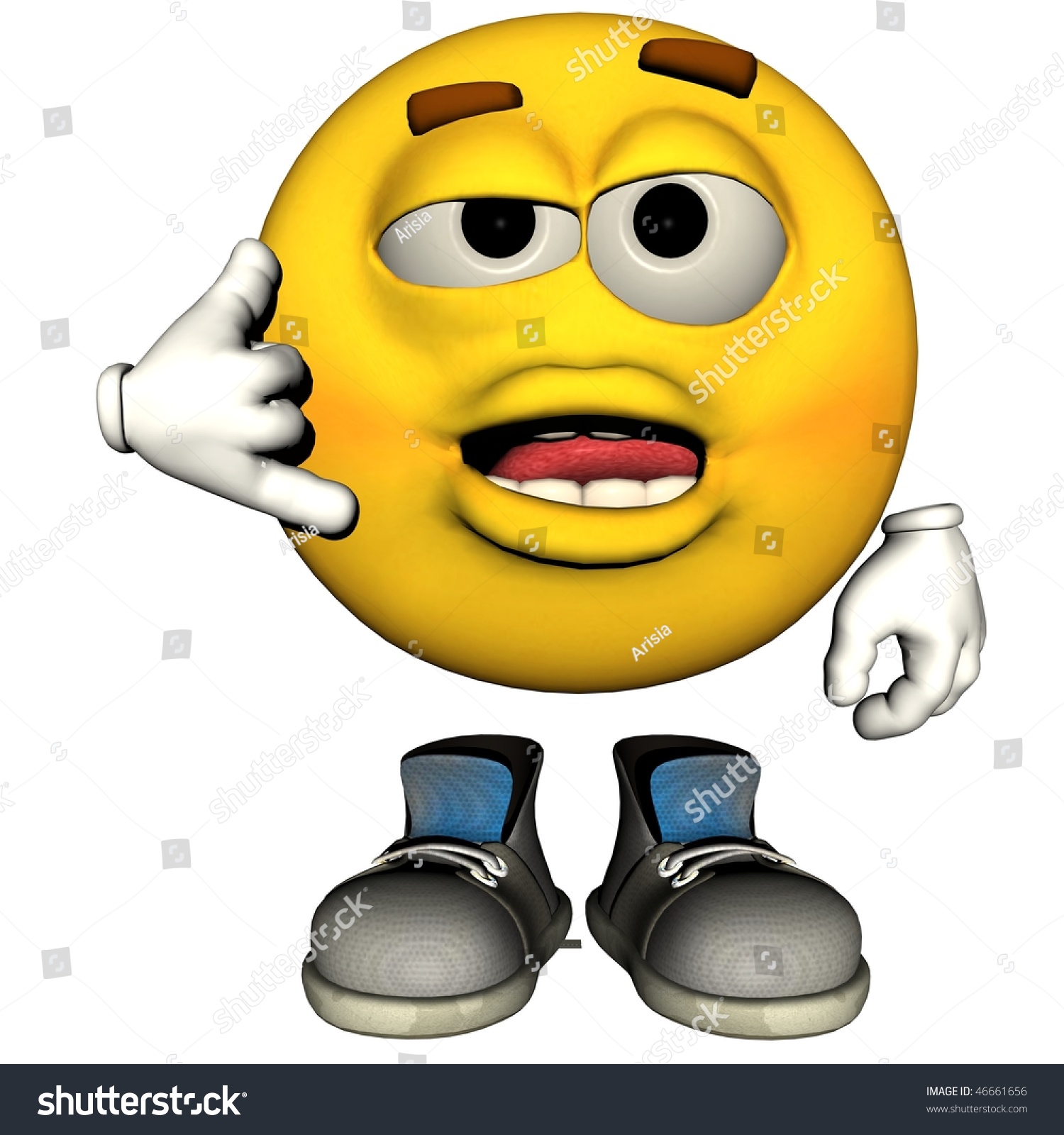 Single 3d Emoticon Isolated On White Stock Photo 46661656 : Shutterstock