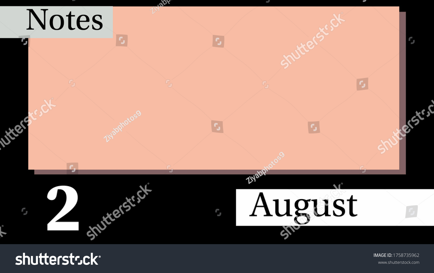 Single Day Calendar August Template Having Stock Illustration