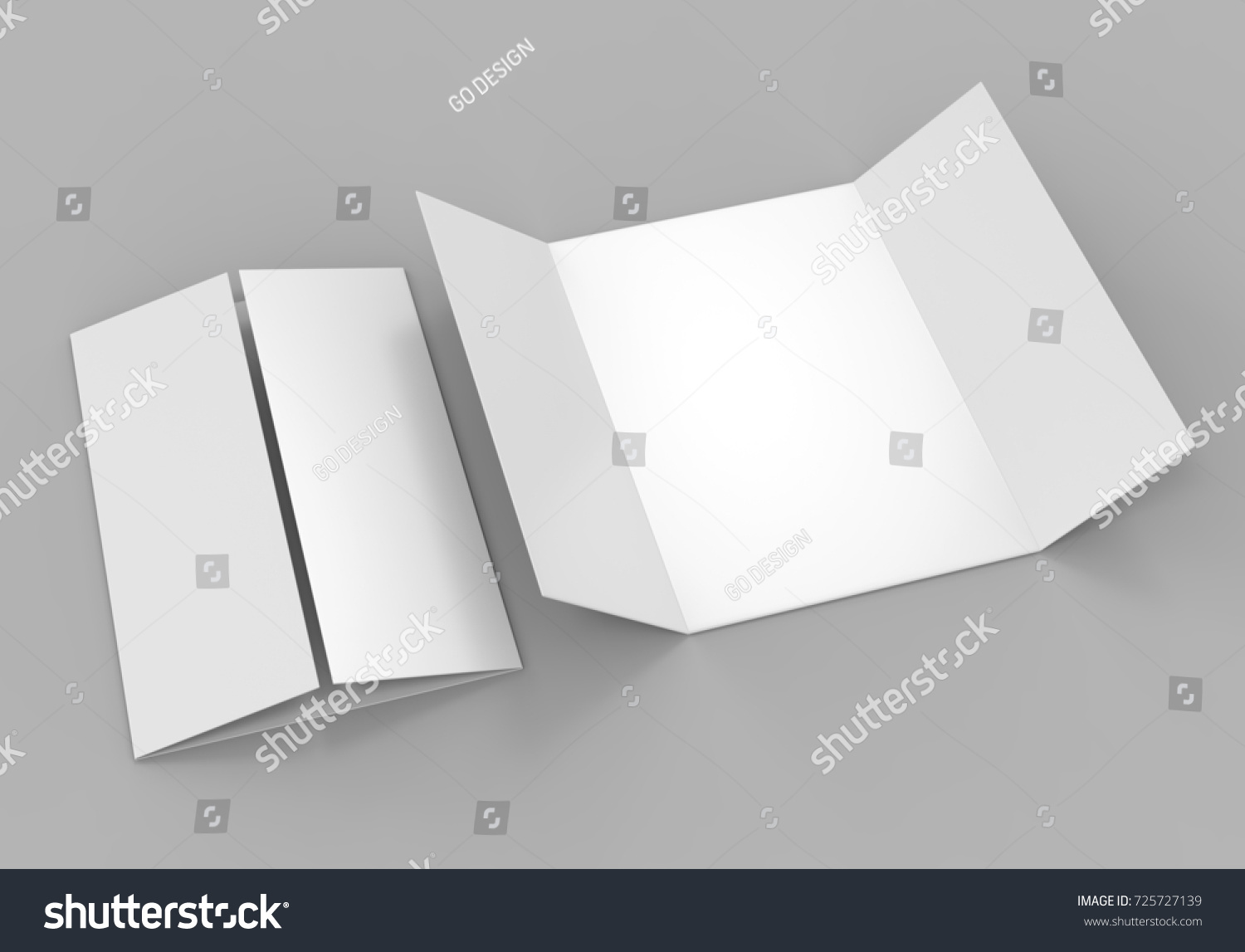 single open gate fold brochure 3のイラスト素材 725727139 shutterstock