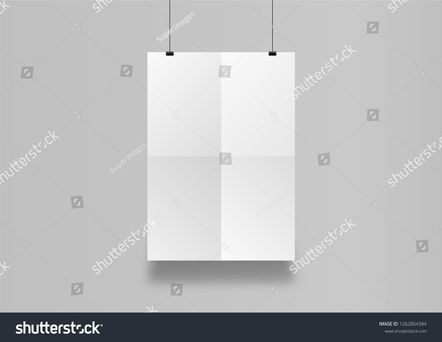 Single Poster Mockup On Grey Background Stock Photo Edit Now