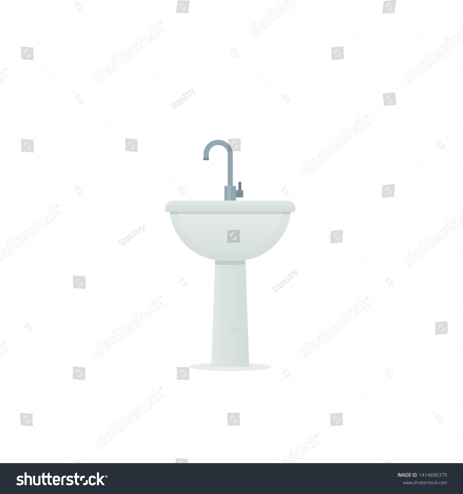 Sink Pedestal Icon Clipart Image Isolated Stock Illustration 1414696379