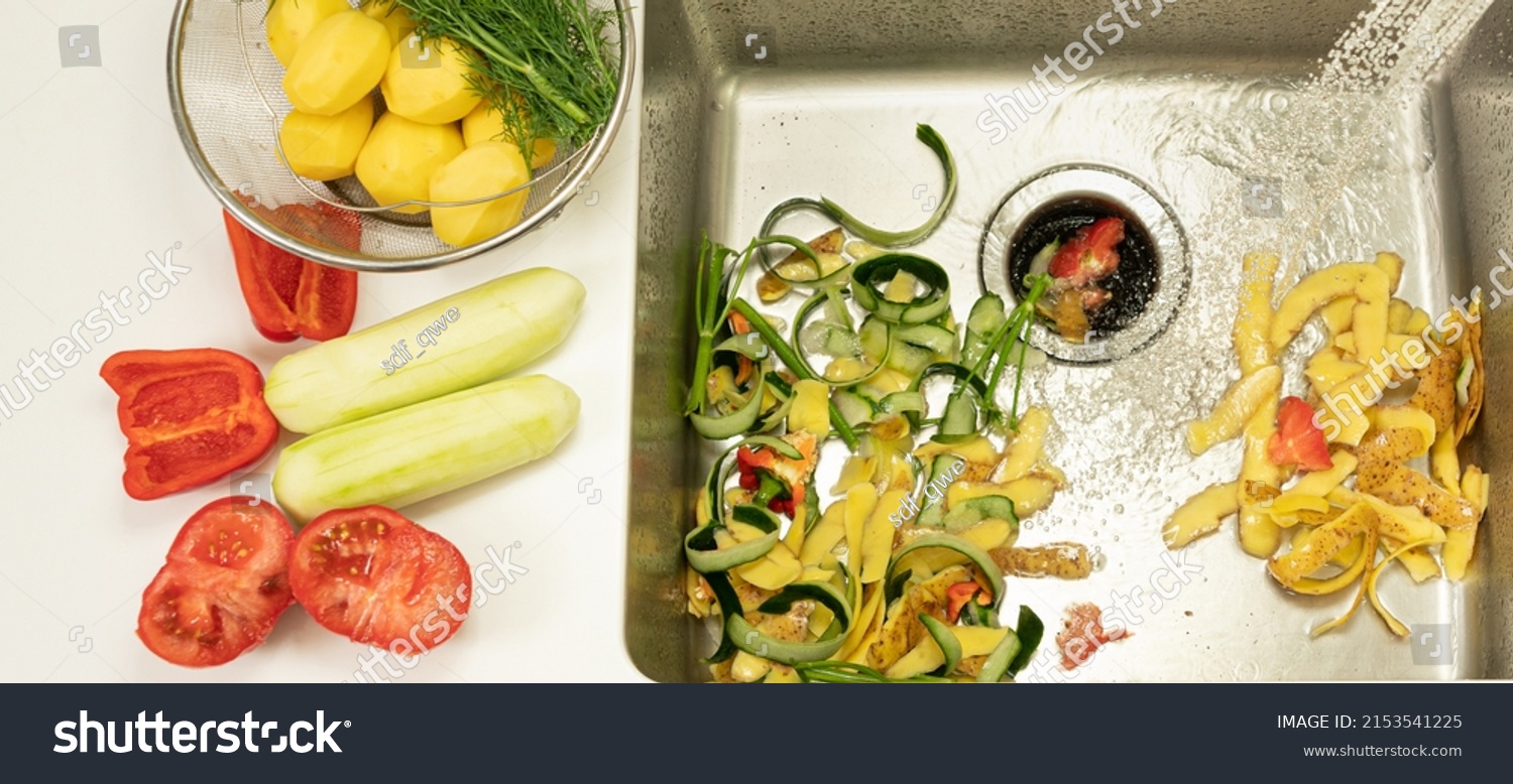 Stock Photo Sinks Disposal In The Modern Sink Waste Chopper Concept 2153541225 