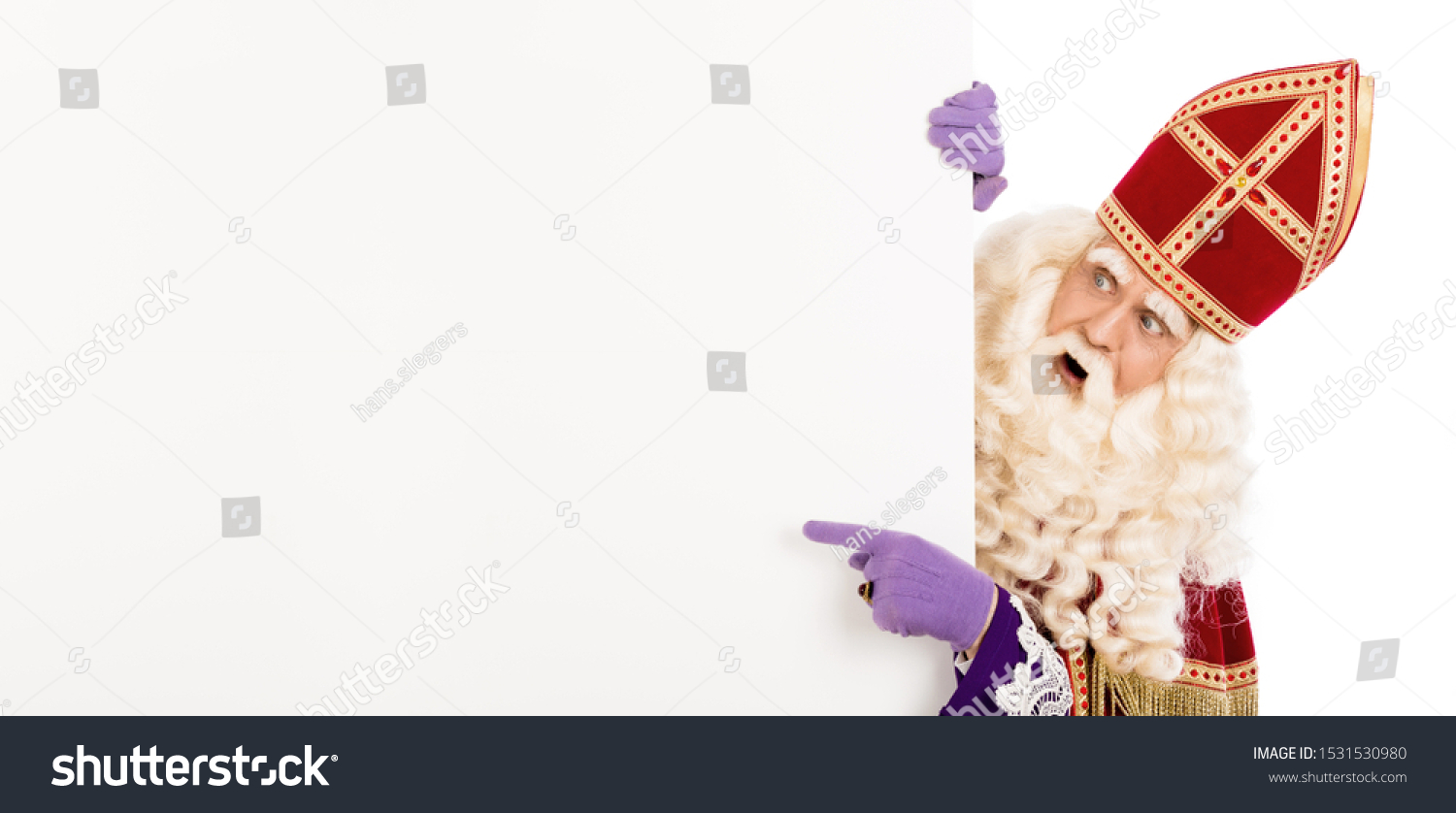 PowerPoint Template Dutch Sinterklaas or saint nicholas pointing 
