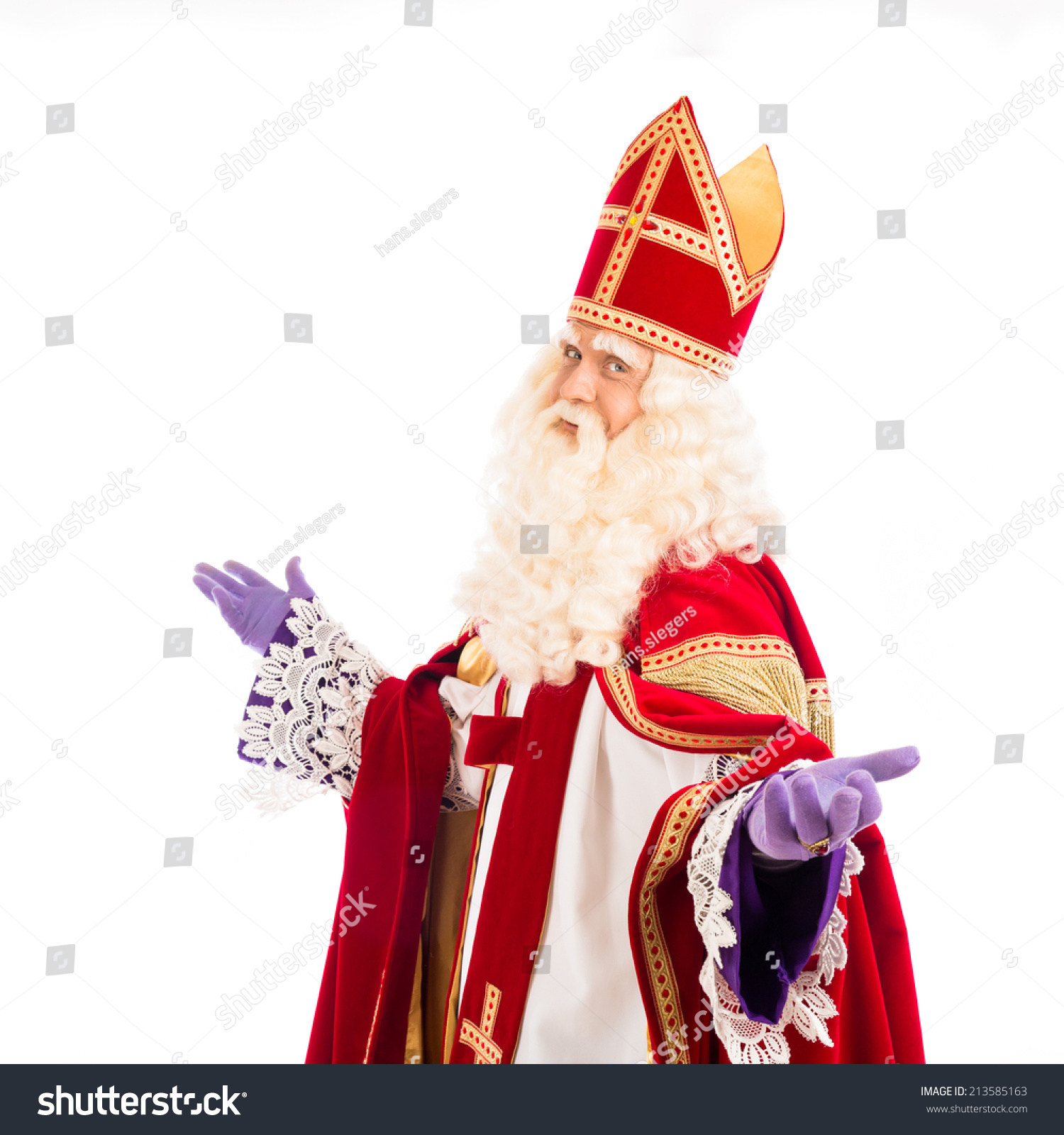 Sinterklaas Portrait. Isolated On White Background. Dutch Character Of ...