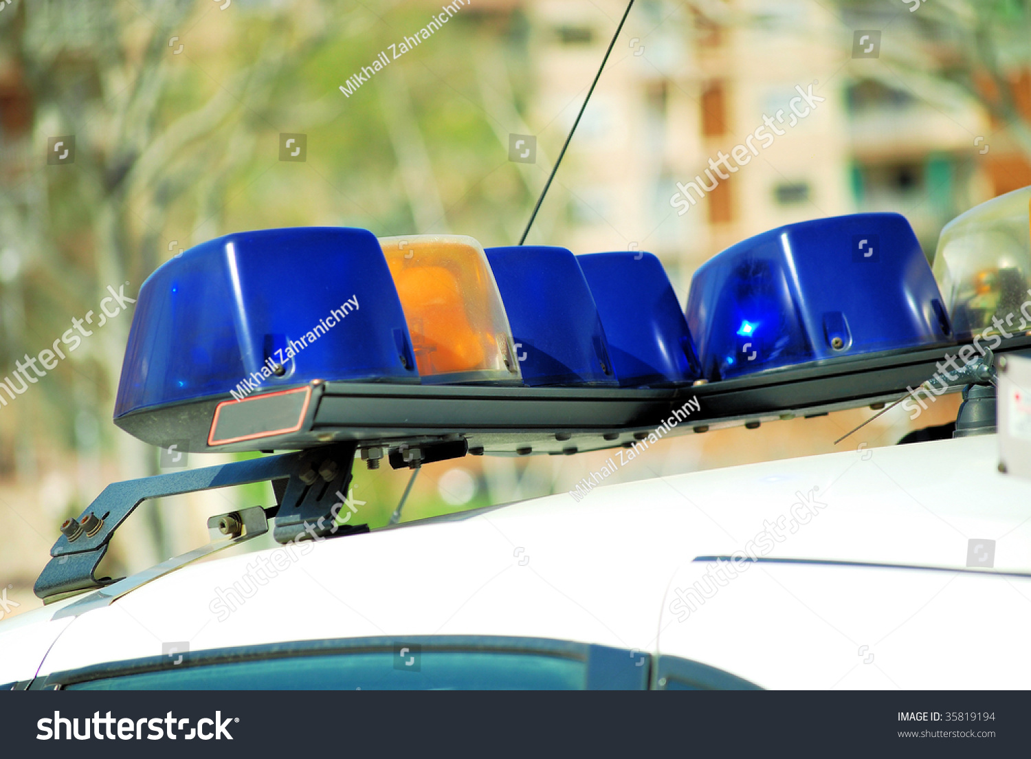 Siren Flasher By Police Car Stock Photo 35819194 | Shutterstock