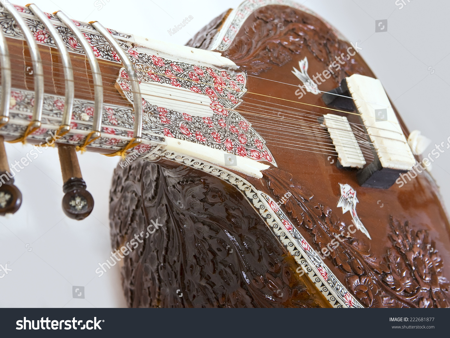 Sitar String Traditional Indian Musical Instrument Stock Photo ...