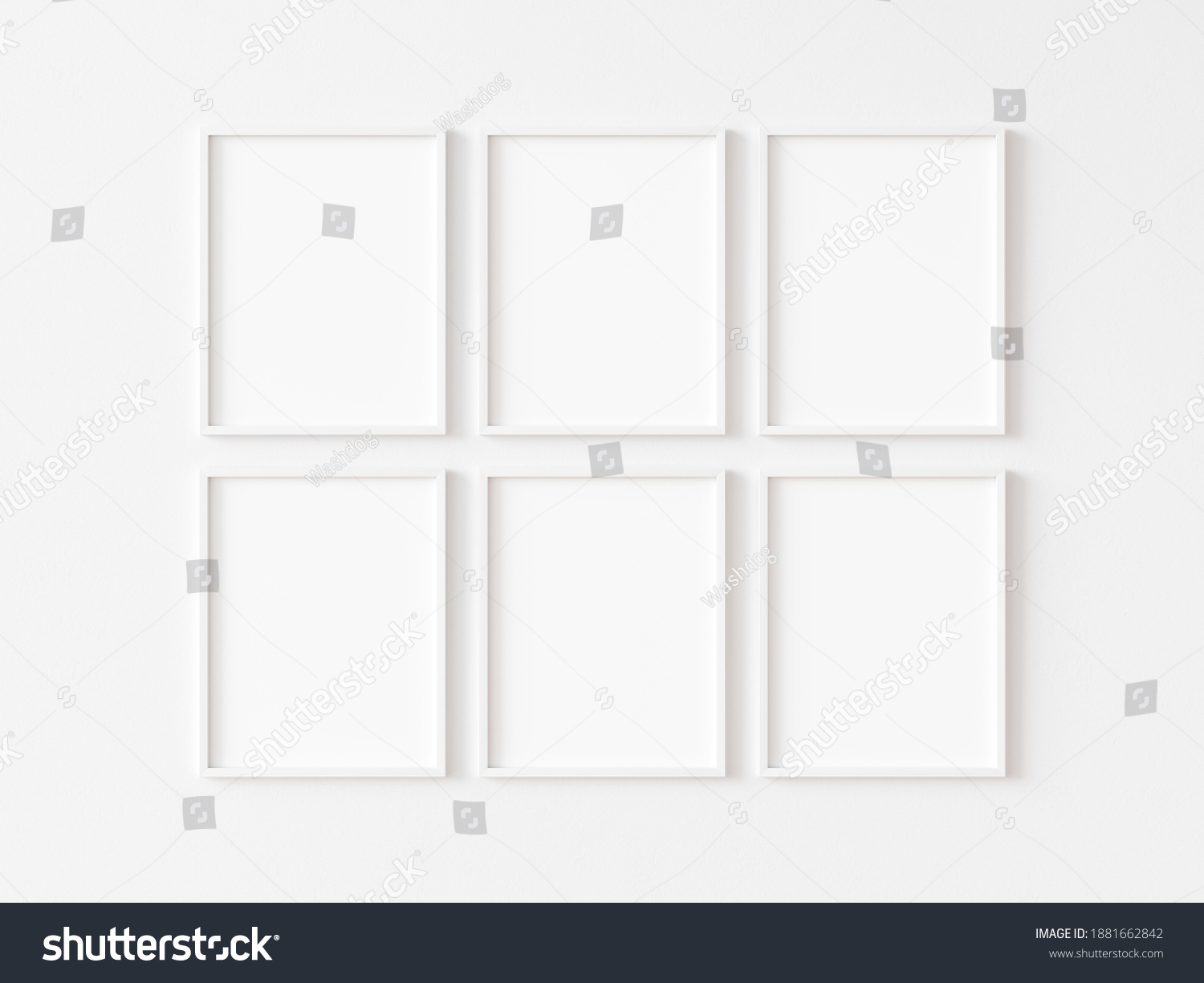 Six Blank Vertically Oriented Rectangular Picture Stock Illustration ...