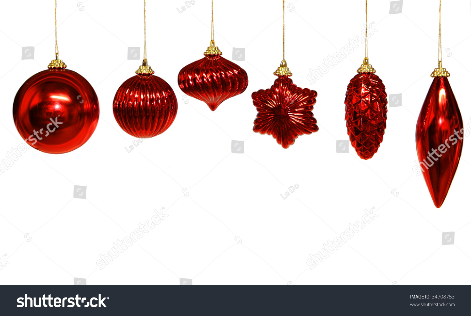 Six Different Shapes Christmas Ornament Isolated Stock Photo 34708753 