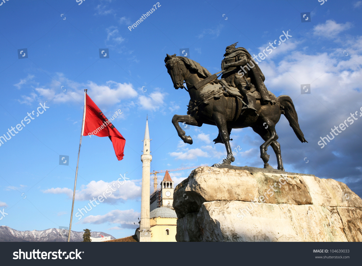 Skanderberg Statue Tirana Albania 11 Meters Stock Photo 104639033 ...