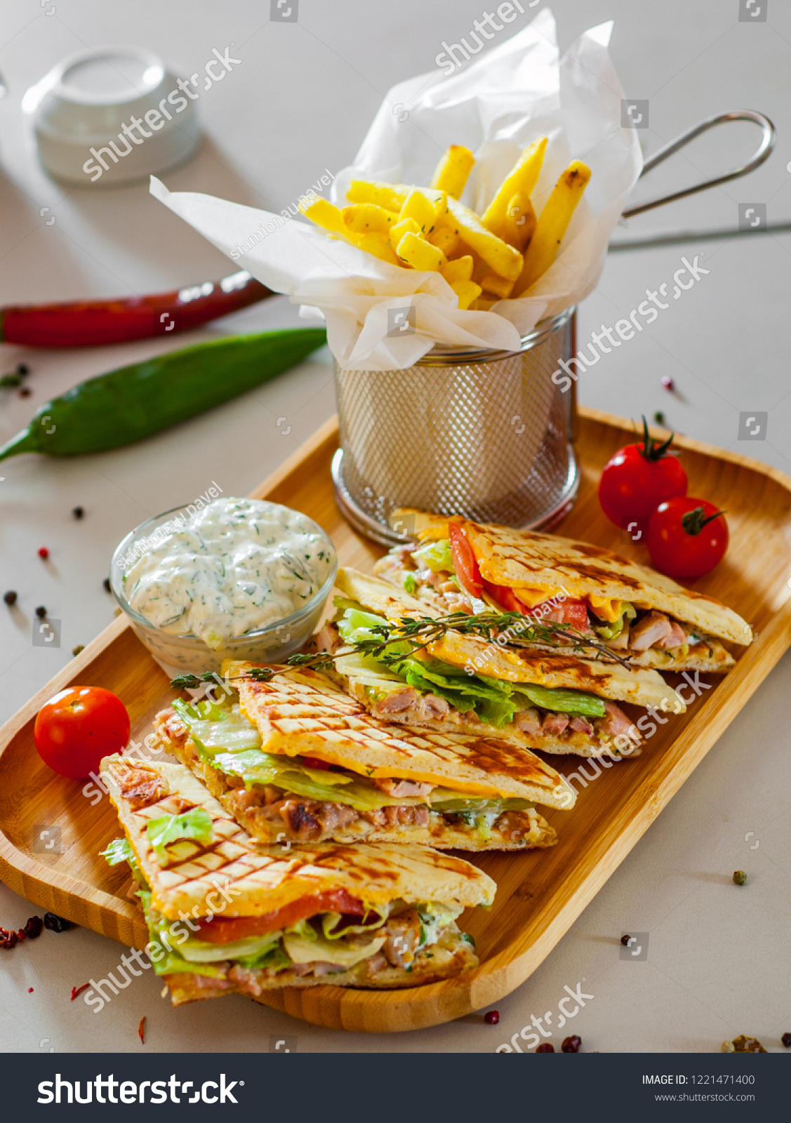 Skepasti Greek Gyros Meat Tzatziki Sauce Stock Photo Edit Now 1221471400