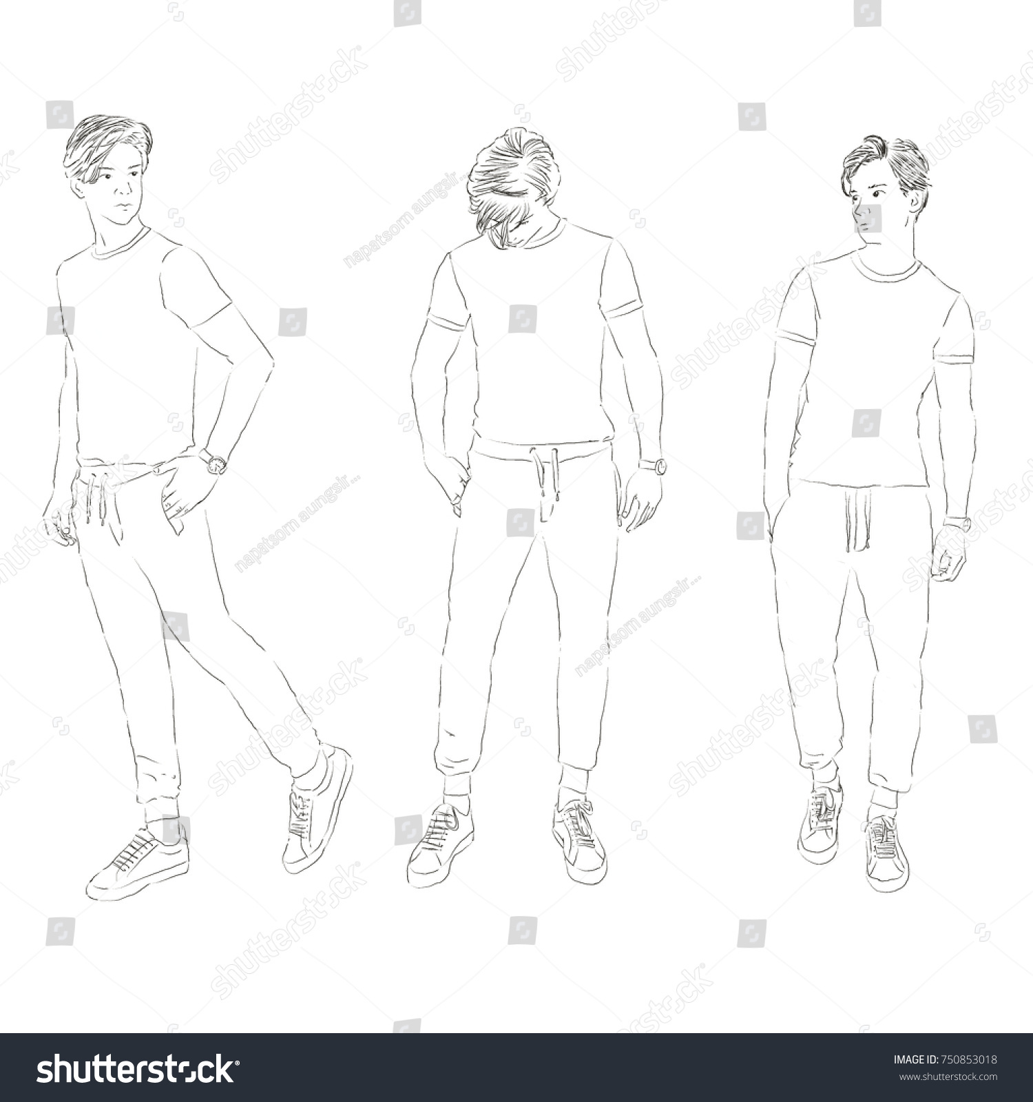 men's casual wear sketches