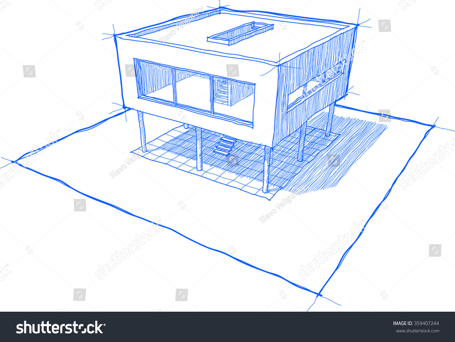 Sketch Modern House Shadows No Background Stock Illustration ... Sketch Modern House Shadows No Background Stock Illustration ... - ^